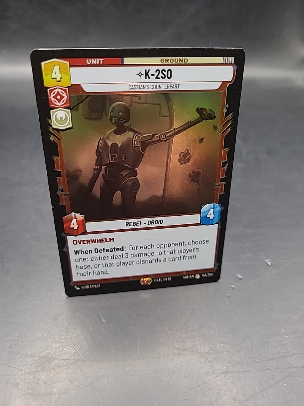 STAR WARS UNLIMITED TCG 146/252 SPARK OF  REBELLION: RARE FOIL: K-2SO