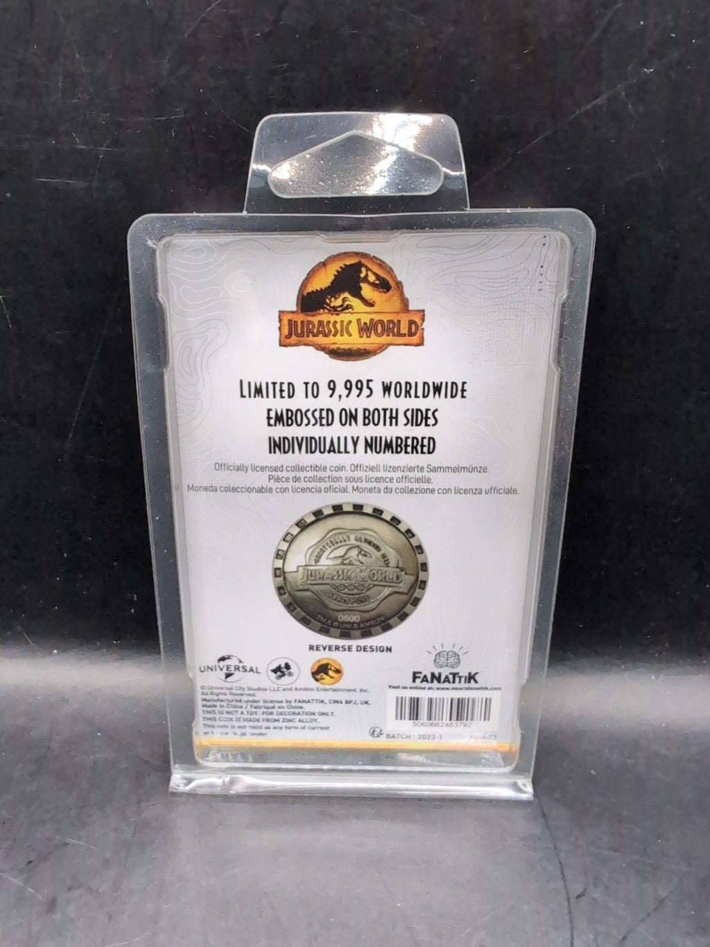 Jurassic World Blue Limited Edition Collectible Coin - Limited to 9,995 NEW 
