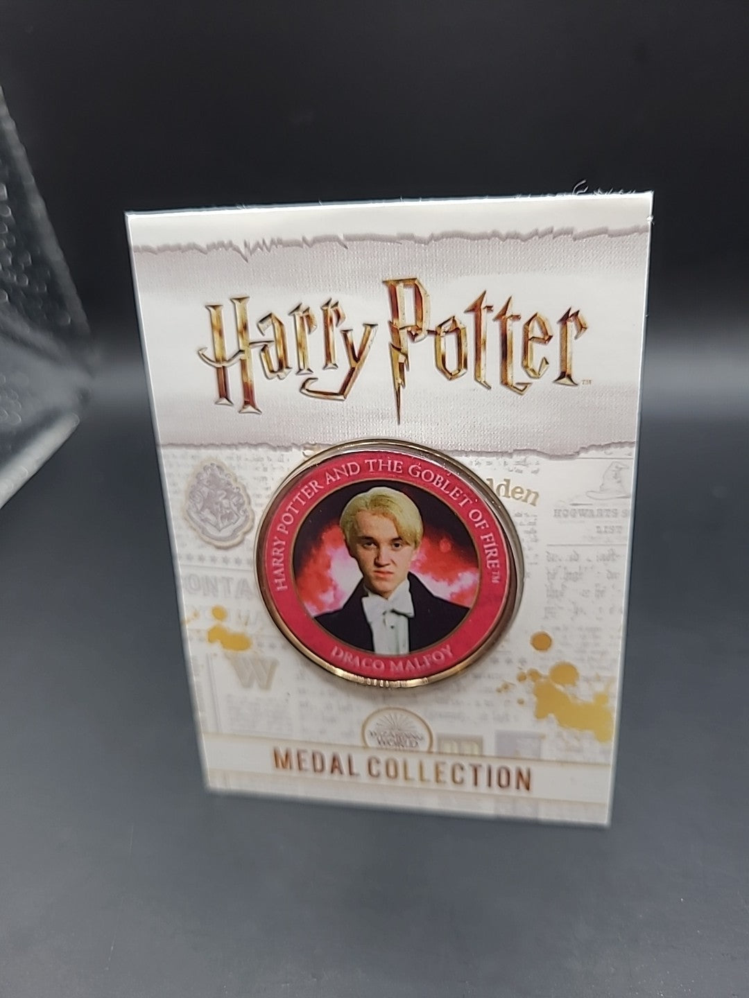 S40) RARE HARRY POTTER MEDAL COIN GOBLET OF FIRE DRACO MALFOY TOM FELTON