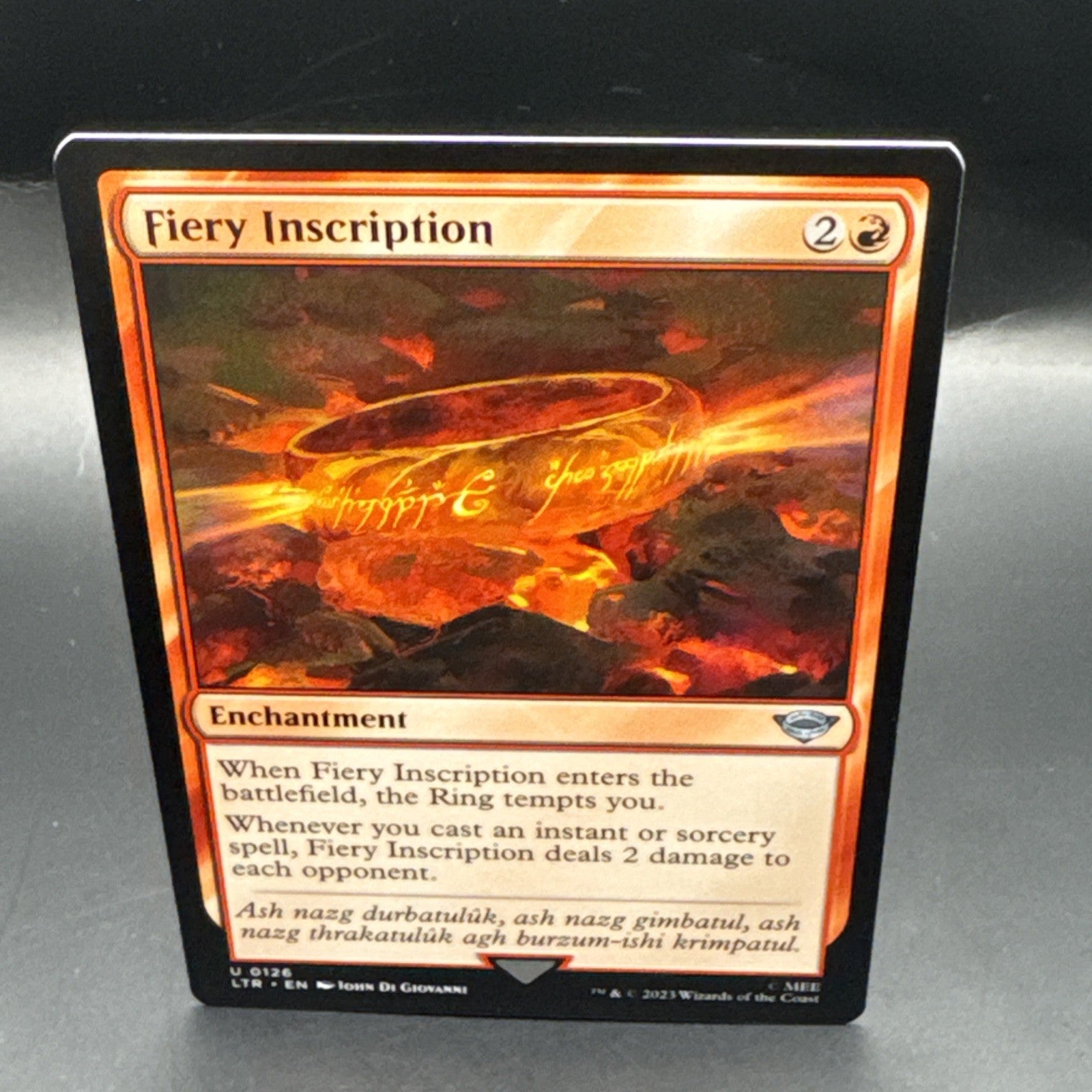MTG Fiery Inscription (FOIL) U0126 Lord of the Rings + 1 Regular Card