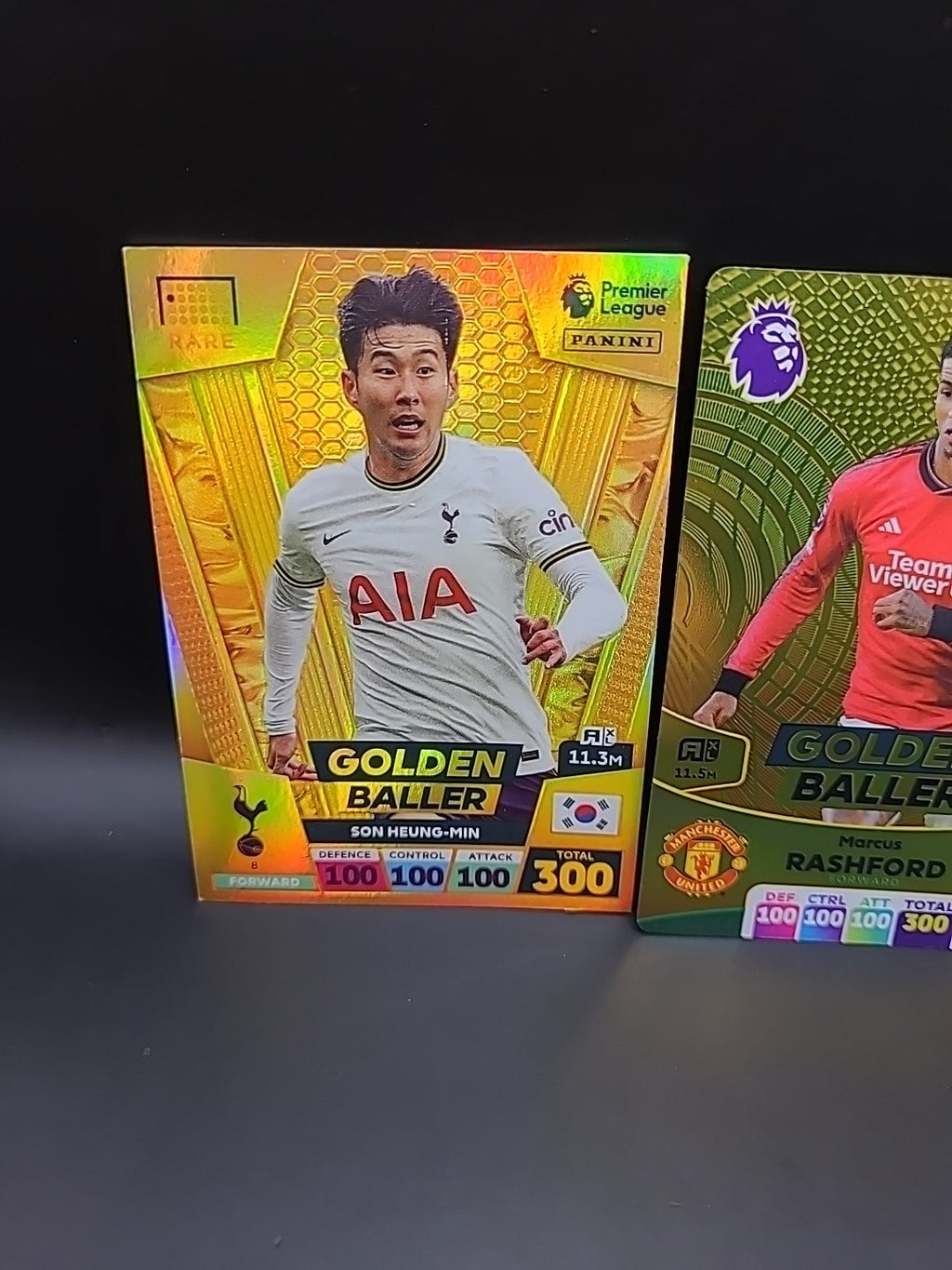 Panini Golden Ballers 23/24 Son Heung-Min & Marcus Rashford Cards