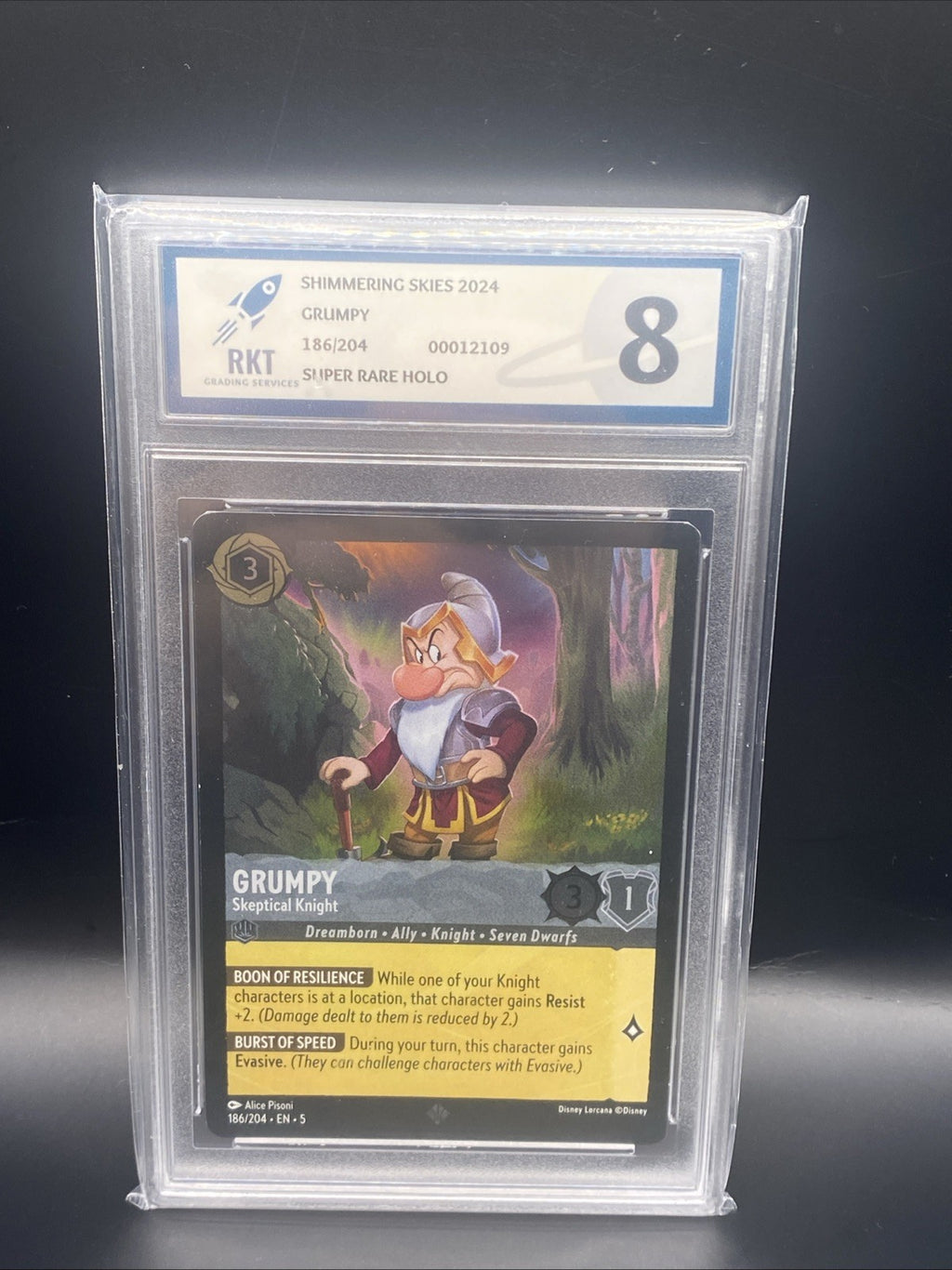 GRADED DISNEY LORCANA SHIMMERING SKIES  Grumpy HOLO CARDS
