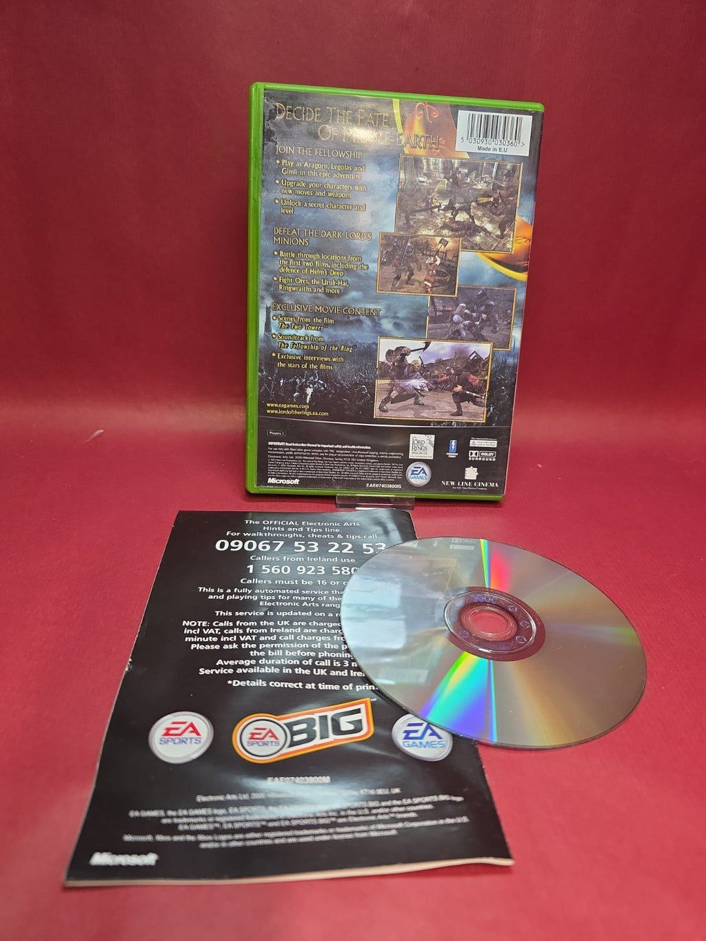 The Lord of the Rings: The Two Towers (Xbox) Adventure with Manual