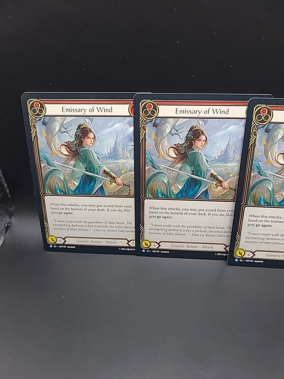 3 X Emissary of Wind Regular Cards - MST199 NM - FaB Flesh and Blood