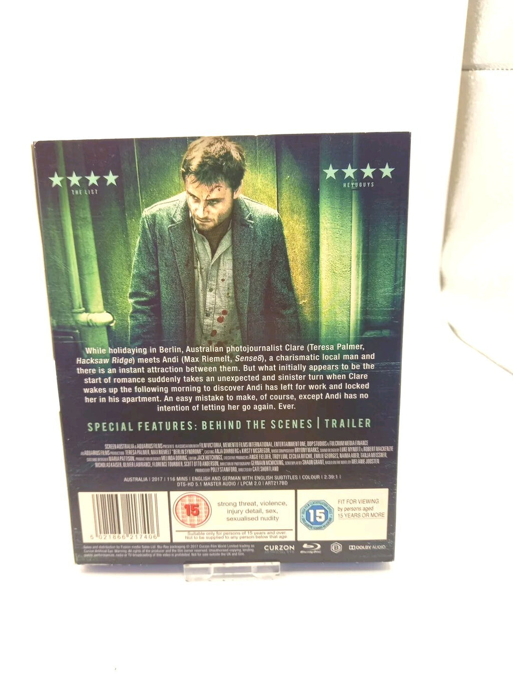 Berlin Syndrome [15] Blu-ray - Teresa Palmer / Cate Shortland