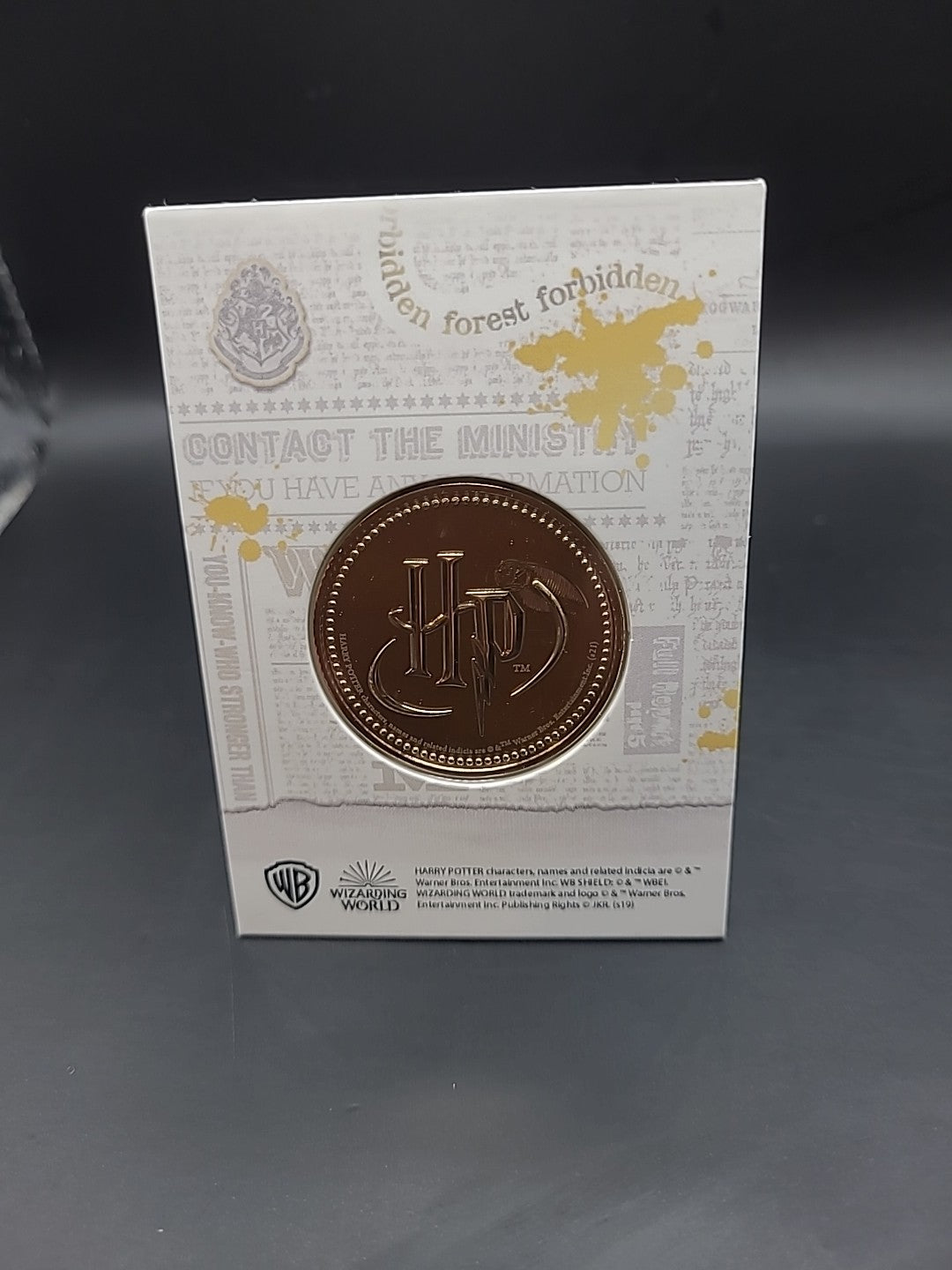 RARE HARRY POTTER MEDAL COIN IN CARD DRACO MALFOY THE CHAMBER OF SECRETS