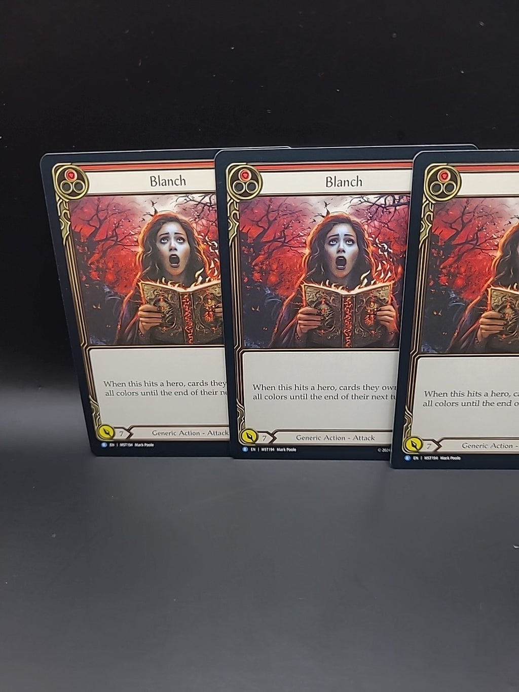 3 X Blanch Red Regular Cards - MST194 NM - FaB Flesh and Blood