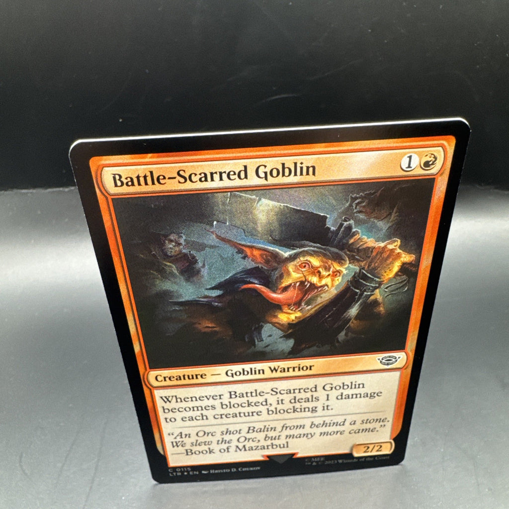 MTG Battle-Scarred Goblin (FOIL) C0115 Lord of the RIngs + 1 Regular Card