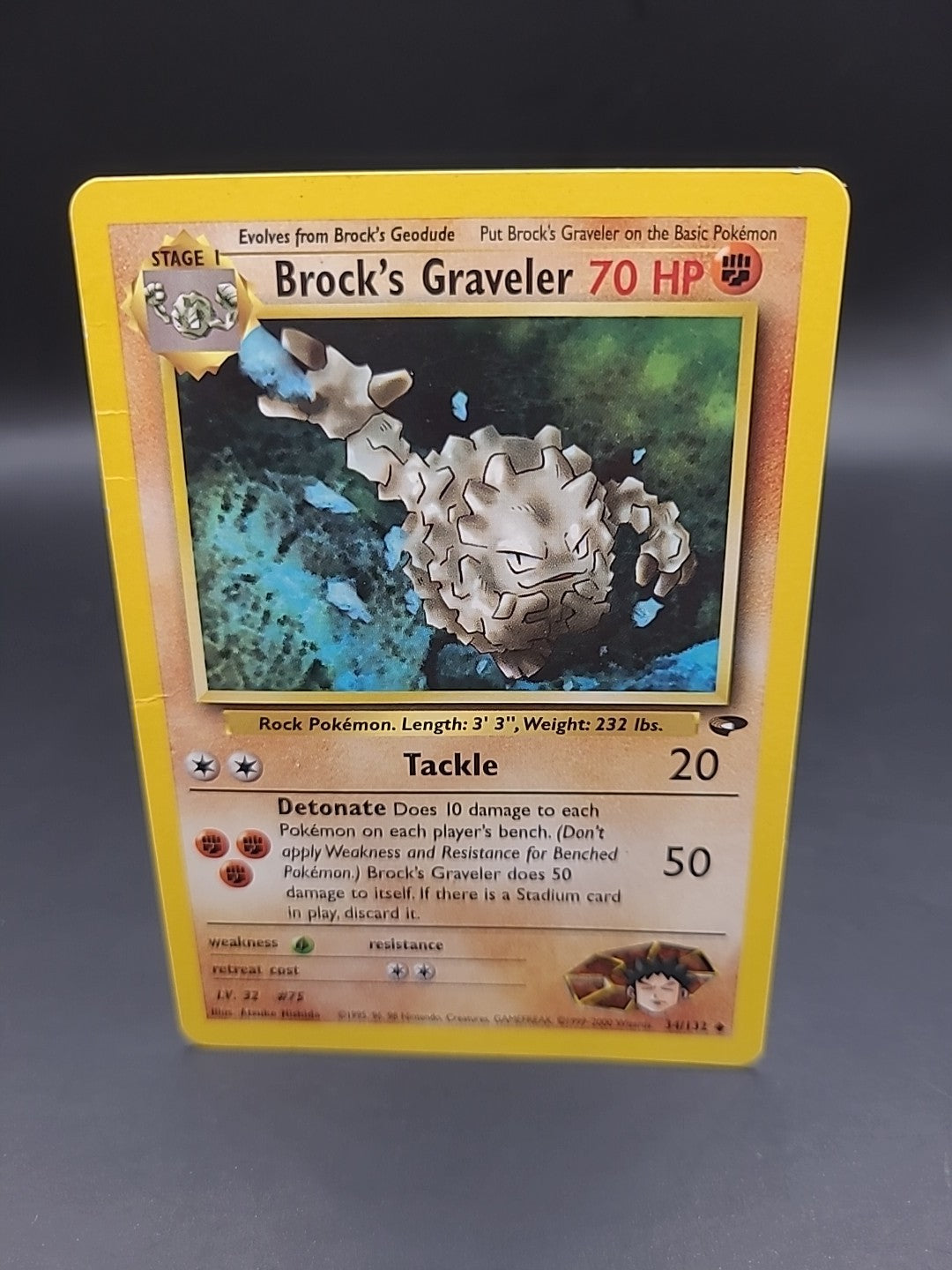 Pokémon TCG Brock's Graveler Gym Challenge 34/132 WOTC Uncommon MP