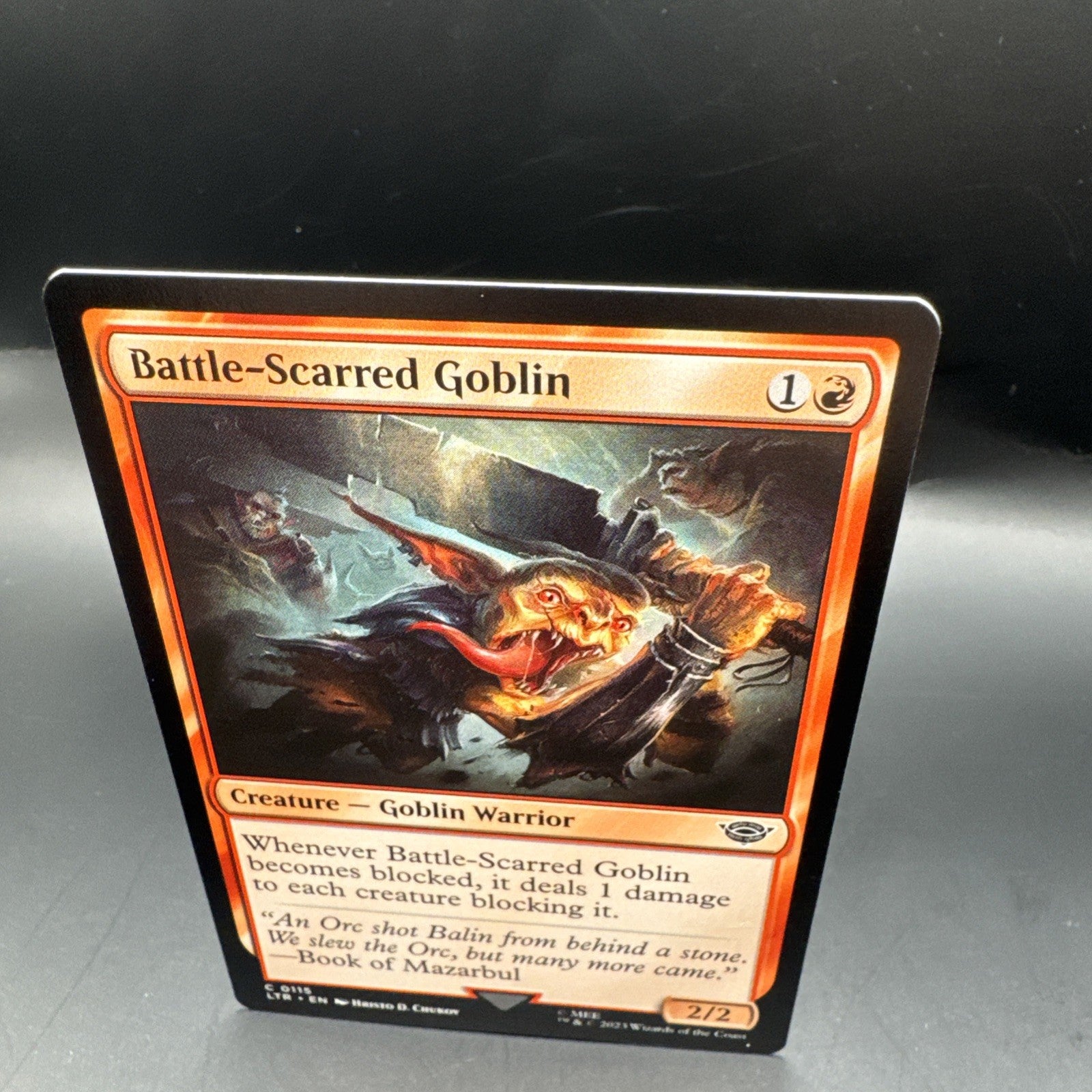 MTG Battle-Scarred Goblin (FOIL) C0115 Lord of the RIngs + 1 Regular Card