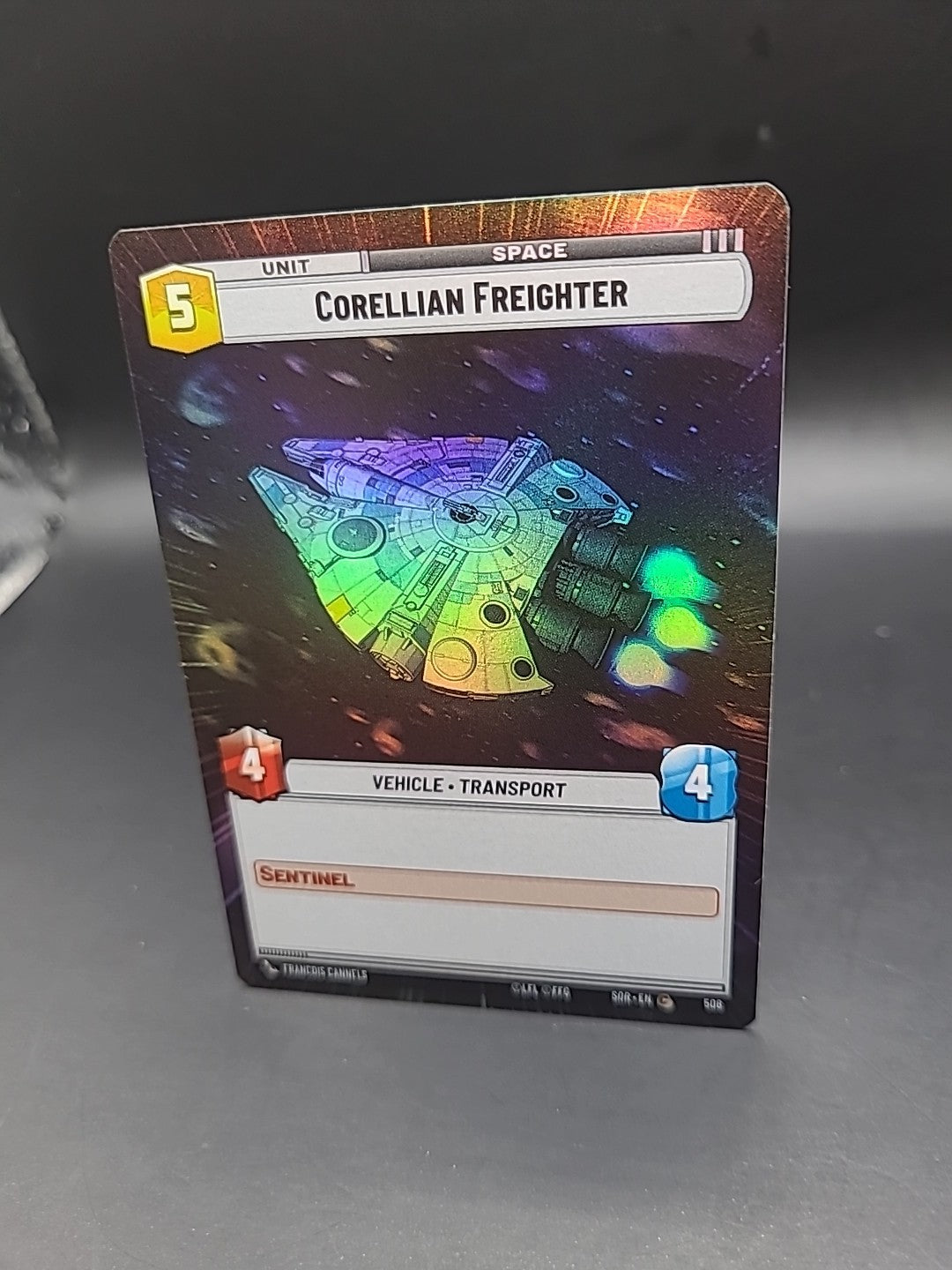 Star Wars Unlimited Foil Hyperspace Card #508 Corellian Freighter