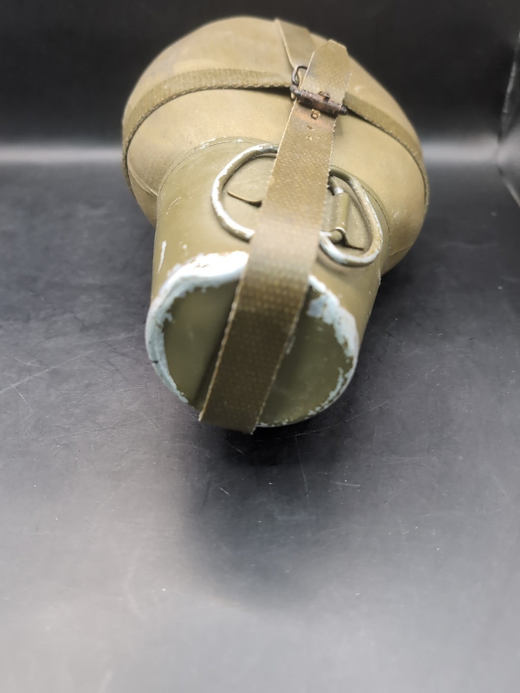 German army surplus drinking flask canteen and cup, green