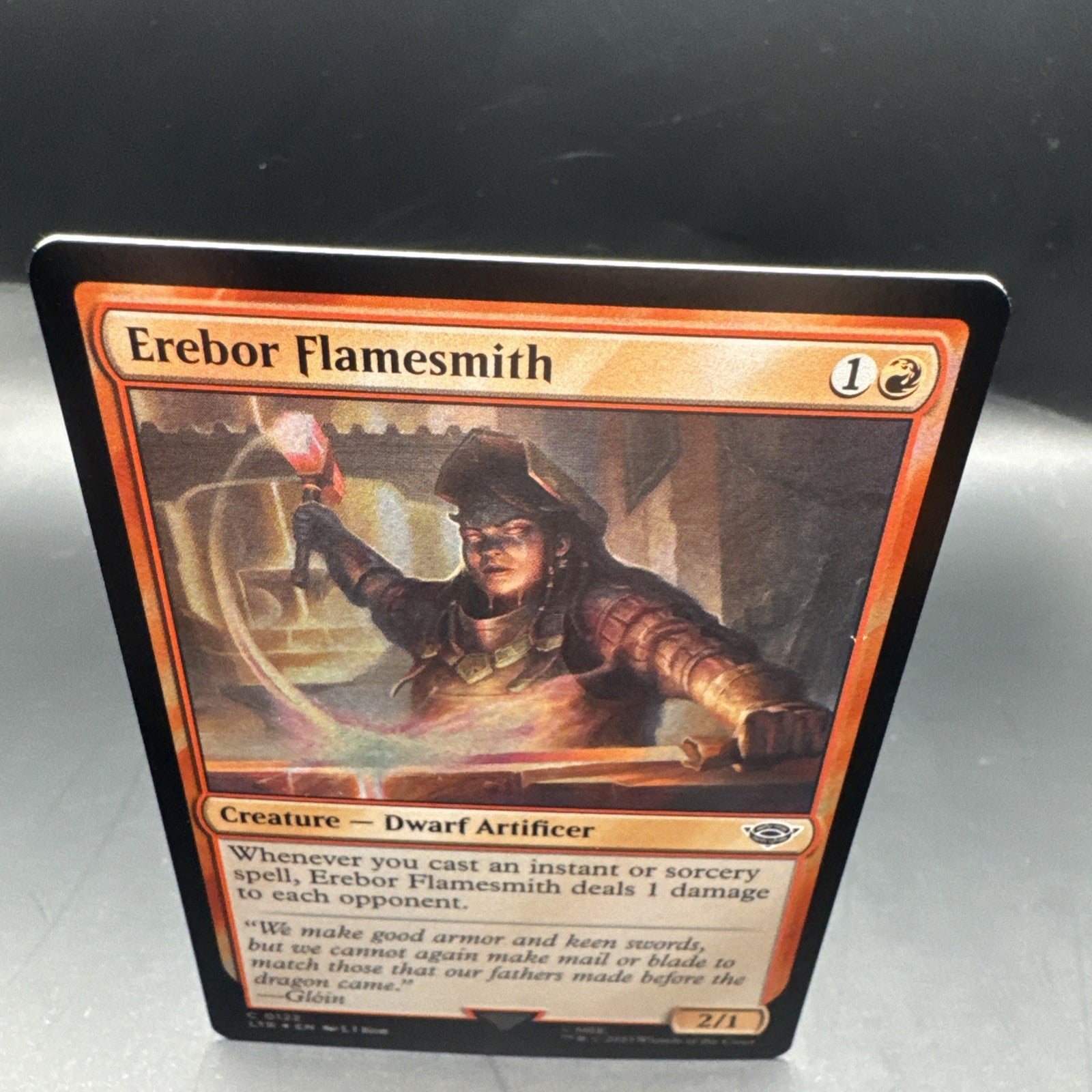 Erebor Flamesmith MTG LTR FOIL Magic The Gathering C0122 + 1 Regular Card