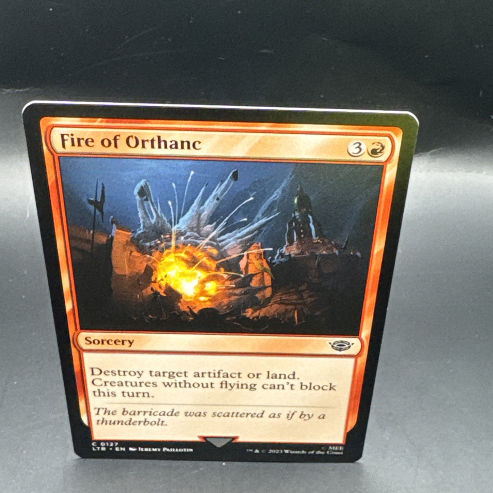 Fire of Orthanc C0127 Common Foil Lord of the Rings MTG + 1 Regular Card
