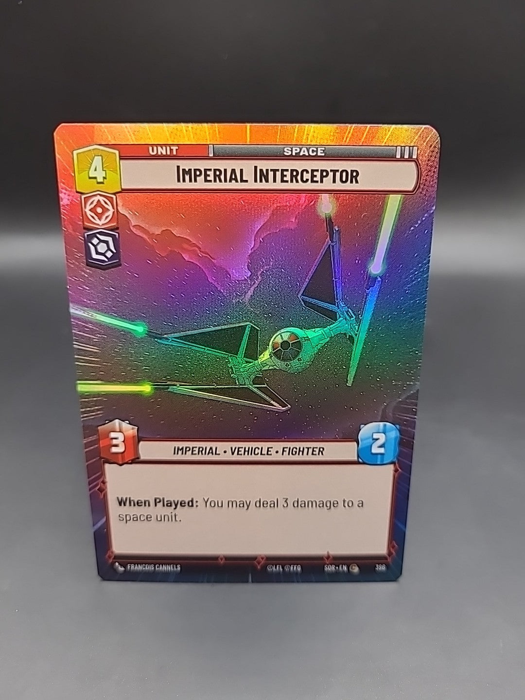 Star Wars Unlimited Foil Hyperspace Card #396 Imperial Interceptor