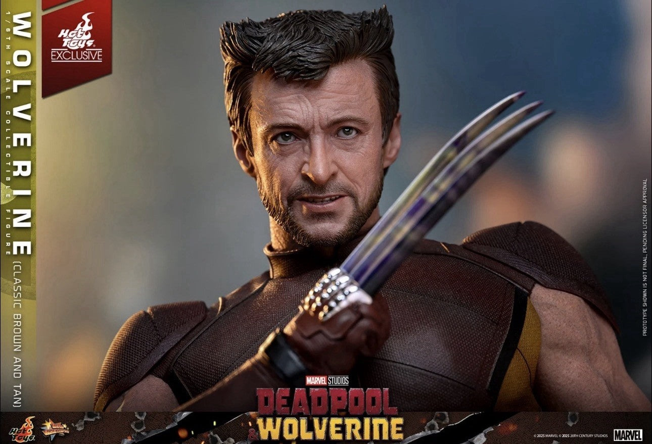 Hot Toys MMS831 Deadpool Wolverine Classic Brown and Tan