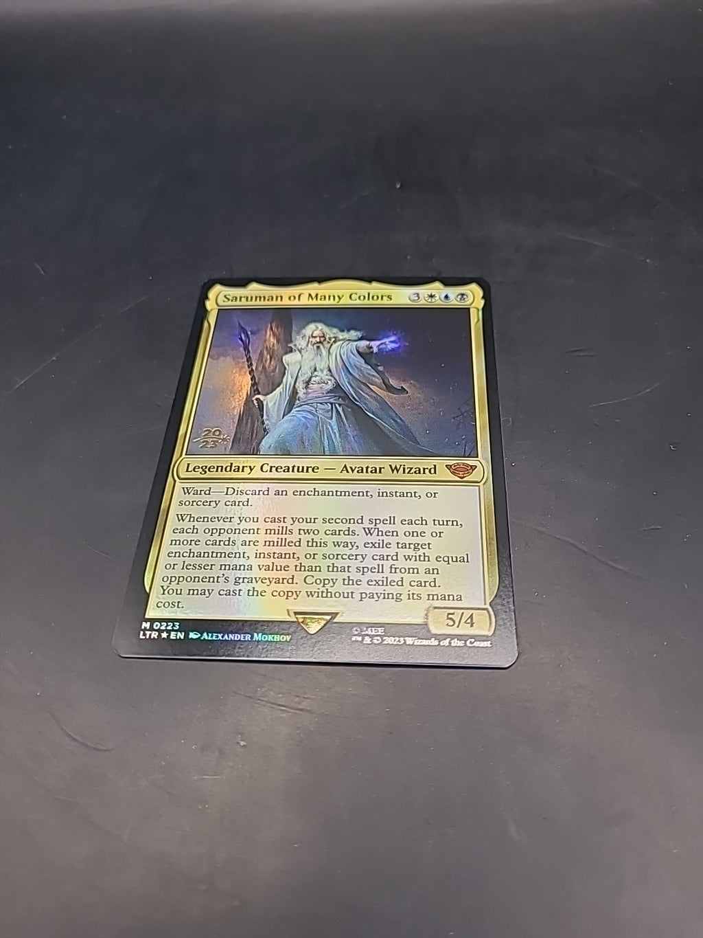 MTG Saruman Of Many Colors 0223 Rare Prerelease Card