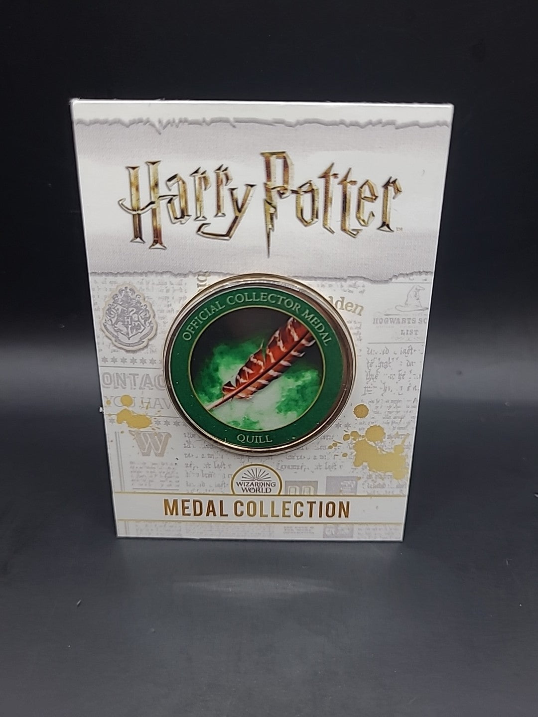 Harry Potter Official Medal Collection GREEN QUILL