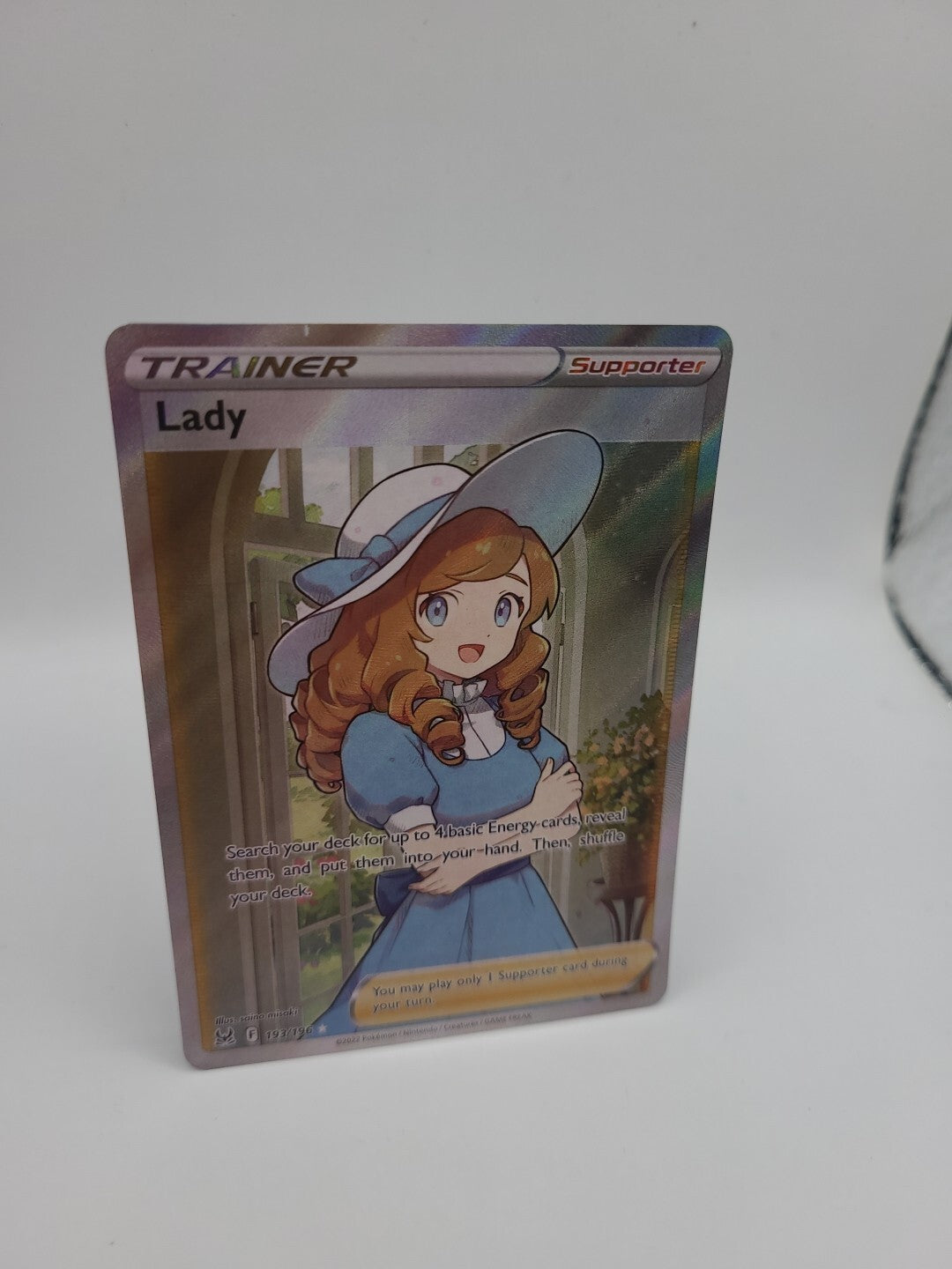 Pokemon Card Trainer Lady 193/196 Holo Lost Origin