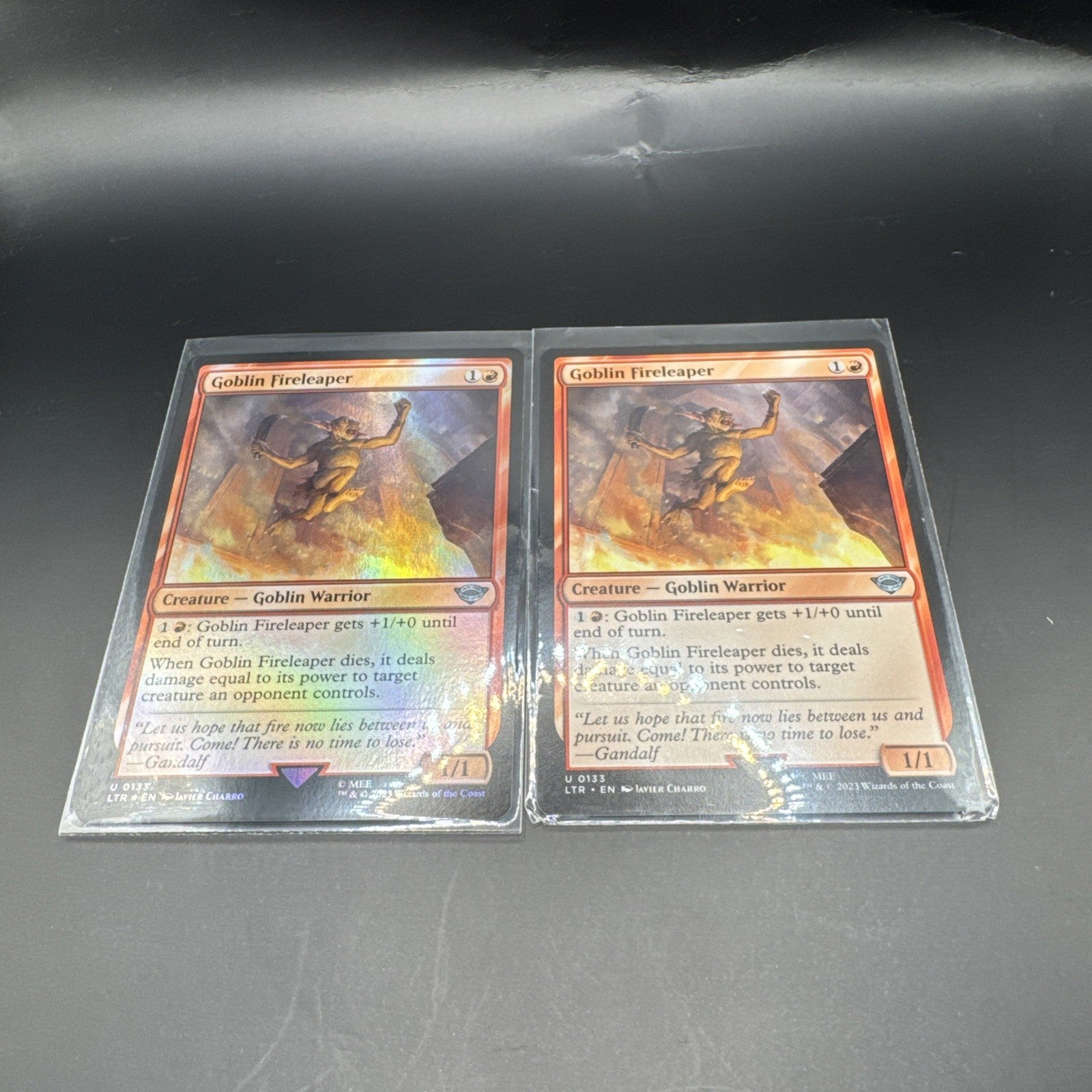 MTG Goblin Fireleaper U0133 Lord of the Rings Foil + 1 Regular Card