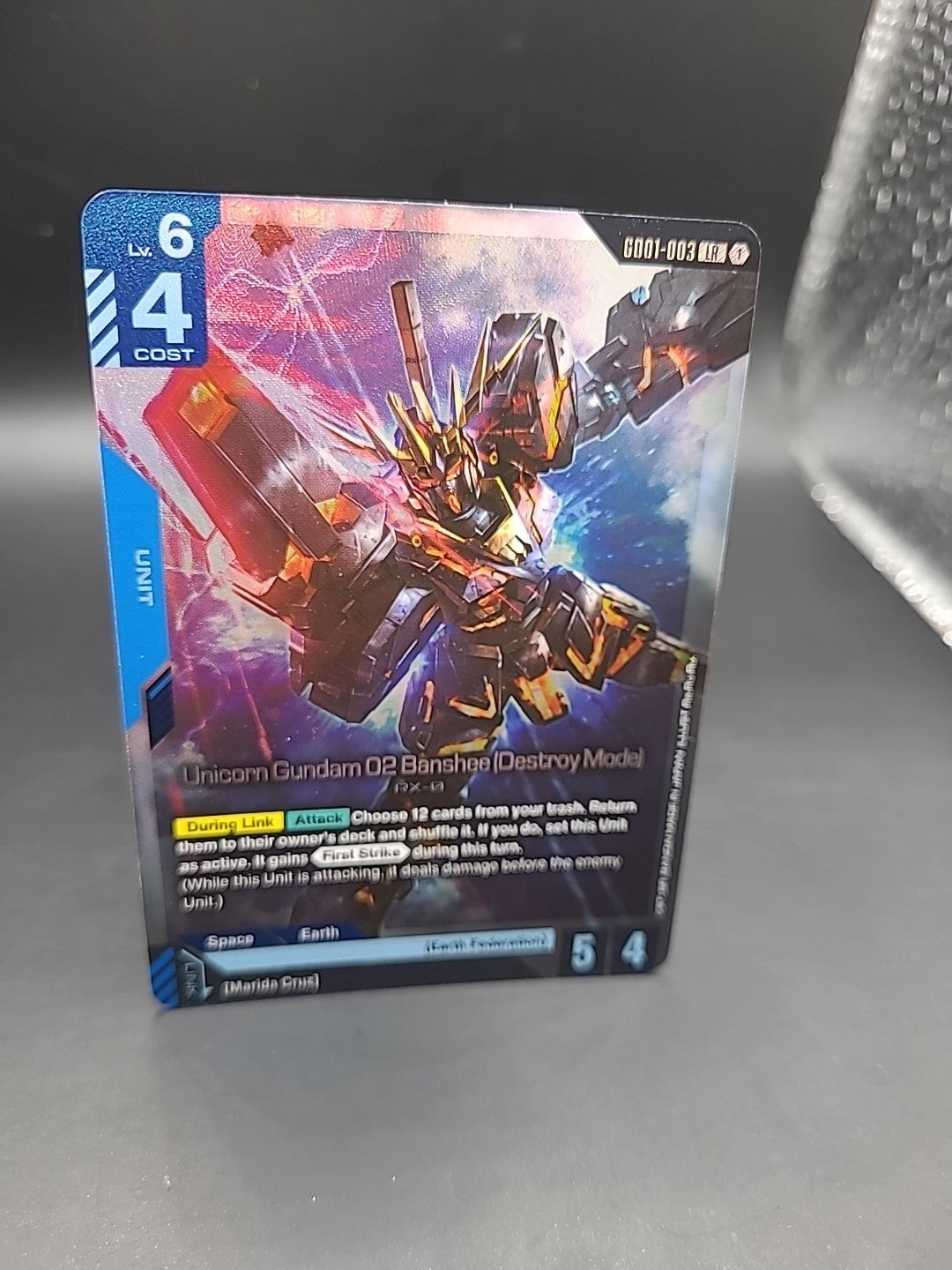 GD01-003 Unicorn Gundam 02 Banshee (Destroy Mode) : LR Holofoil Gundam TCG Card 