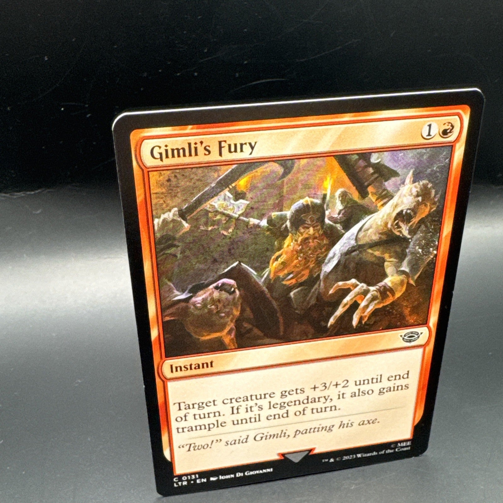 MTG Gimli's Fury (FOIL) C0131 Lord of the Rings + 1 Regular Card
