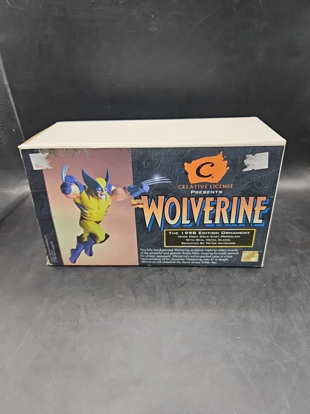 Creative 1998 Edition Wolverine Hanging Ornament in Yellow Porcelain - New Boxed