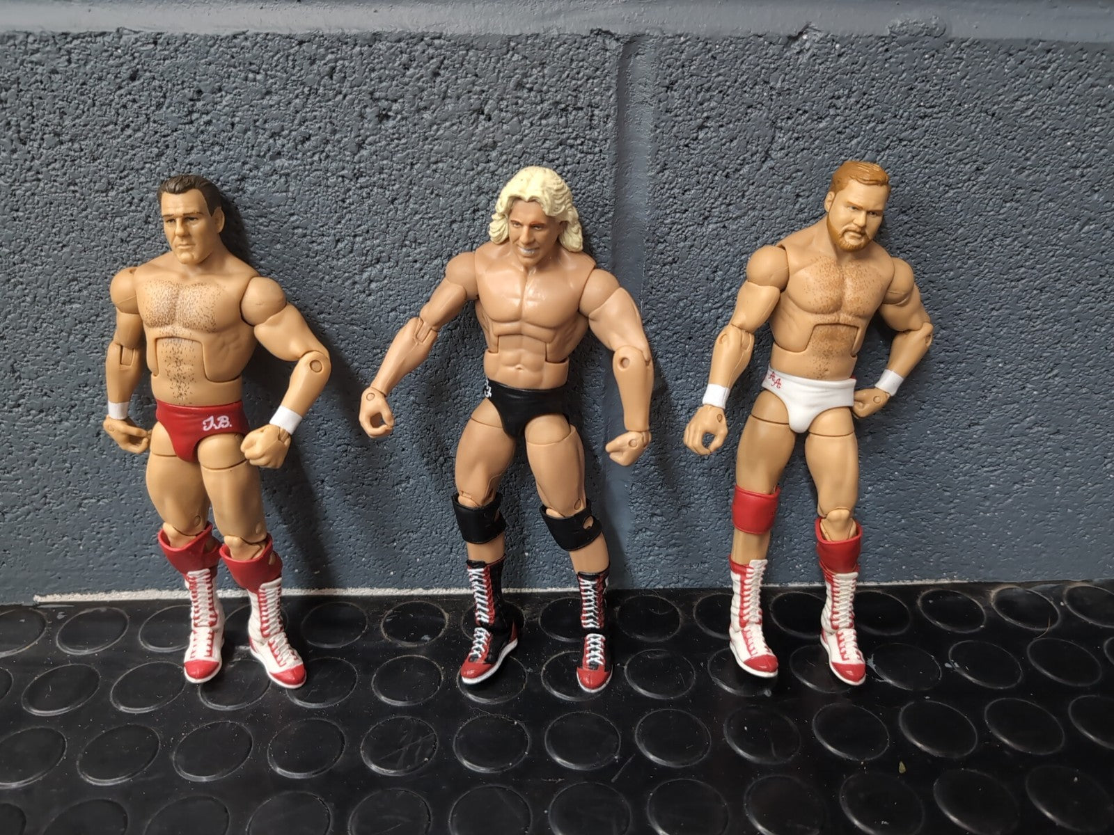 3 X Mattel Wrestling Figures Flair, Anderson, Blanchard, WCW/WWE