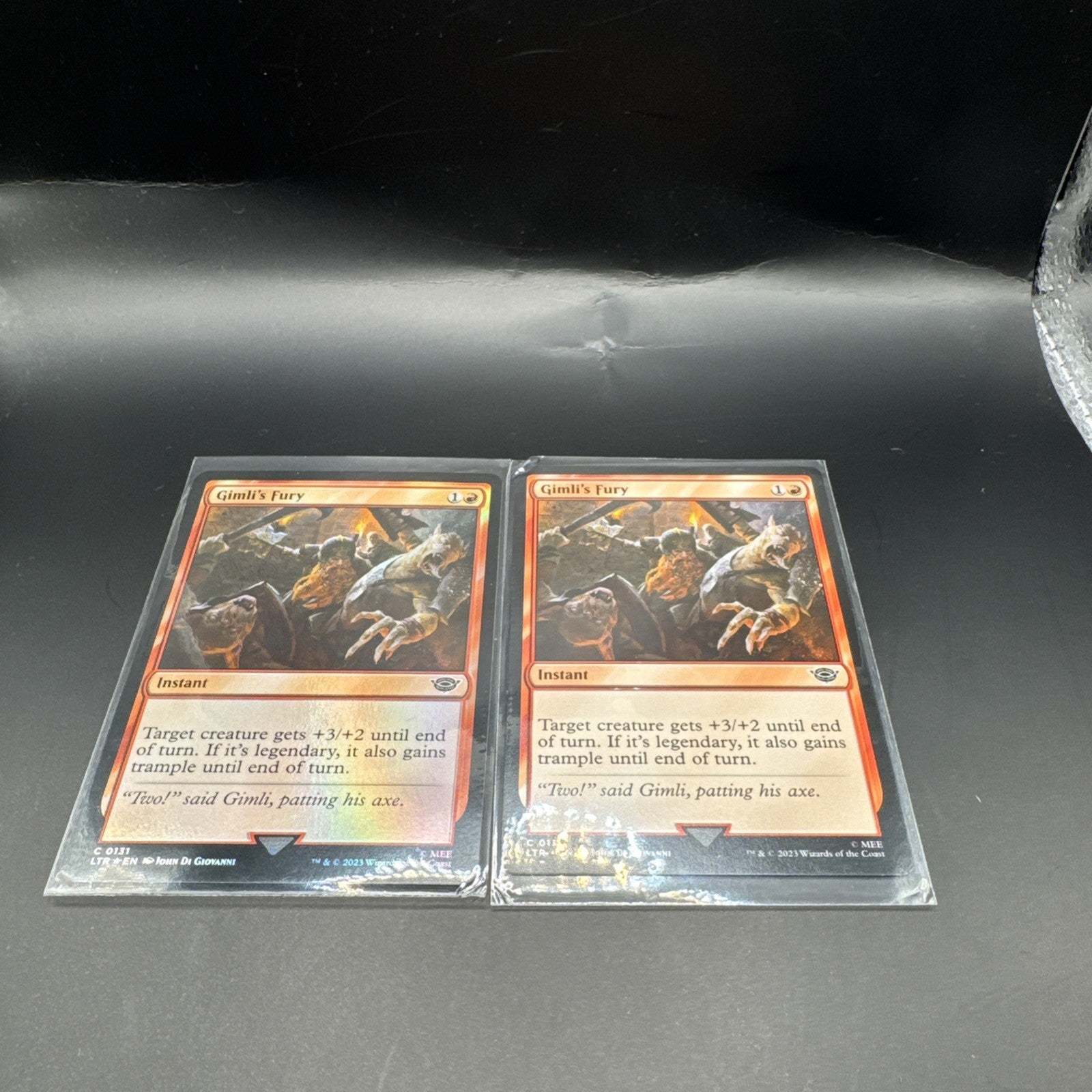 MTG Gimli's Fury (FOIL) C0131 Lord of the Rings + 1 Regular Card