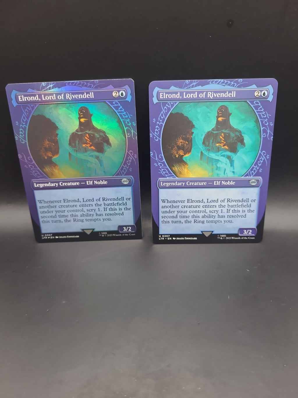 MTG Elrond, Lord of Rivendell (FOIL & Regular Showcase) Lord of the Rings M/NM 