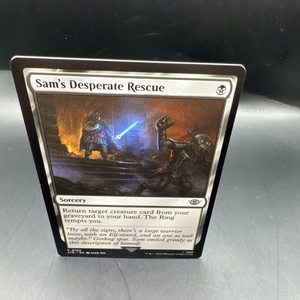 MTG Sam's Desperate Rescue (FOIL) 0105 Lord of the Rings + 1 Regular Card C0105