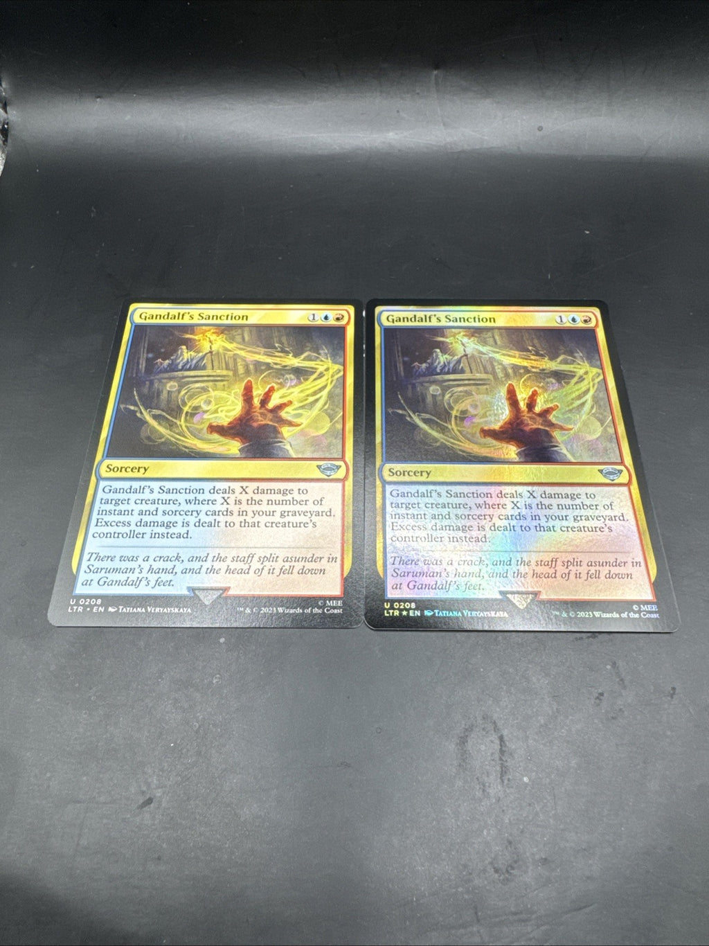 MTG Gandalf's Sanction FOIL U0208 Lord of the Rings + Regular Card