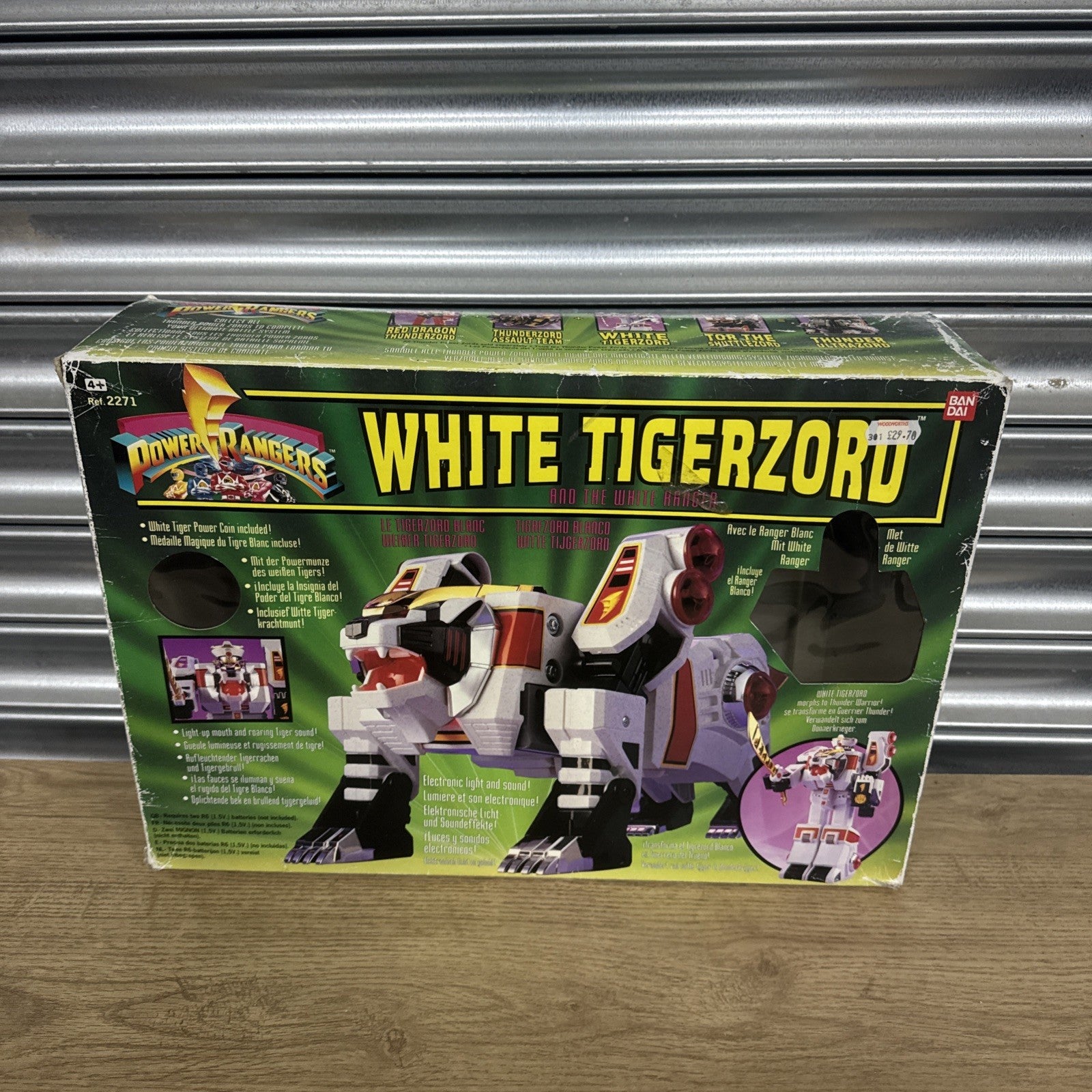 1994 Original Bandai Mighty Morphin Power Rangers White Tigerzord With Manual