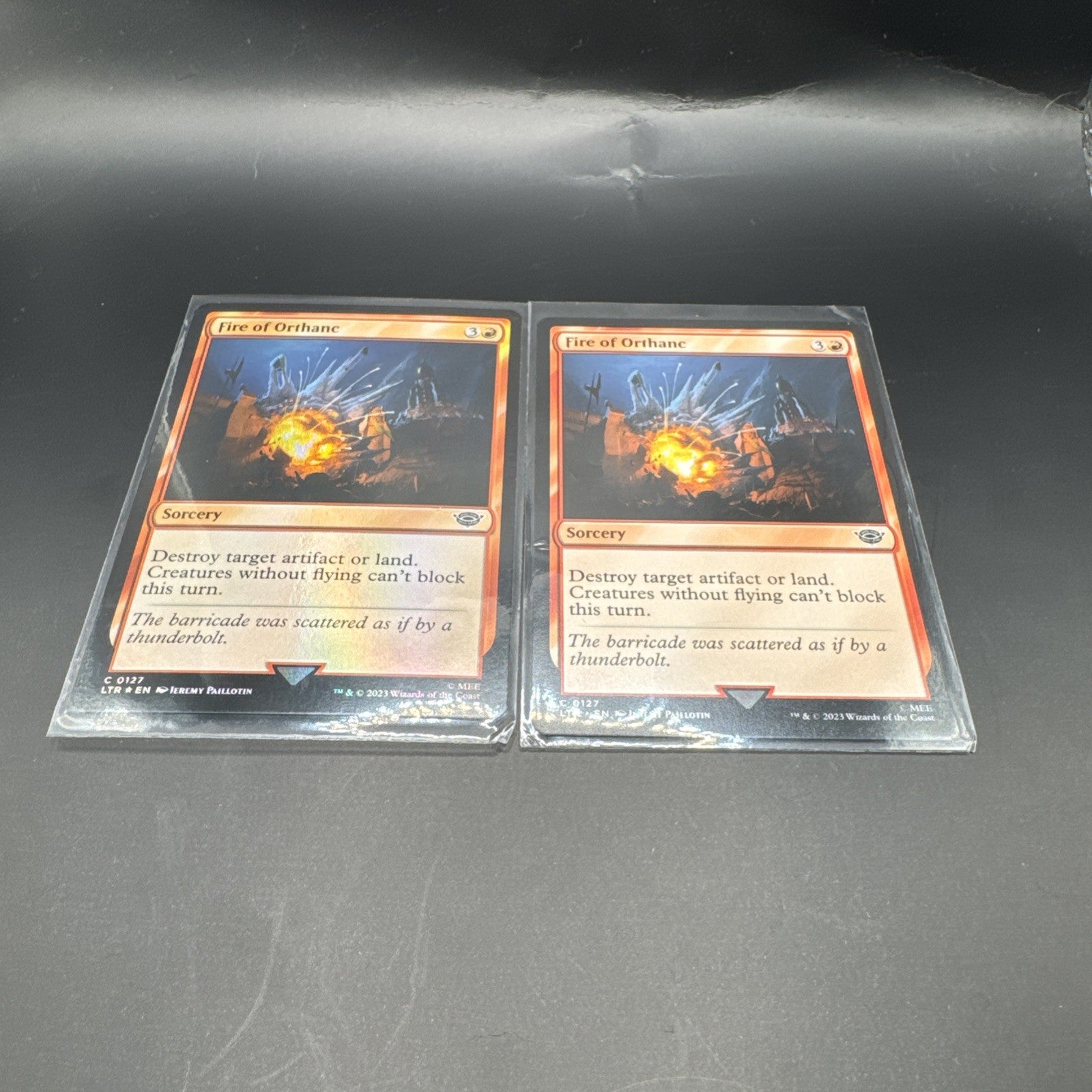 Fire of Orthanc C0127 Common Foil Lord of the Rings MTG + 1 Regular Card