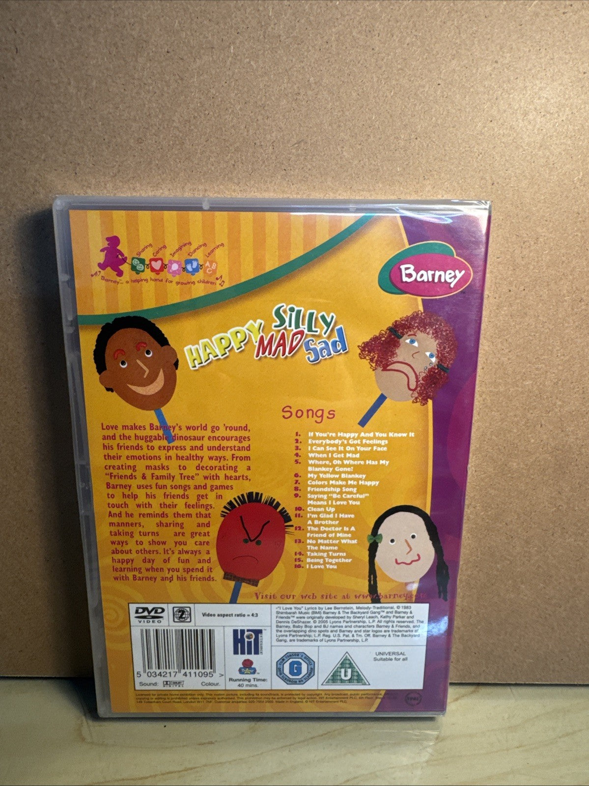 BARNEY HAPPY MAD SILLY SAD DVD Carey Stinson Children & Family New And Sealed