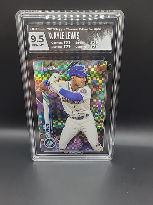 2020 MLB Topps Chrome Kyle Lewis RC X-Fractor Graded HGA 9.5