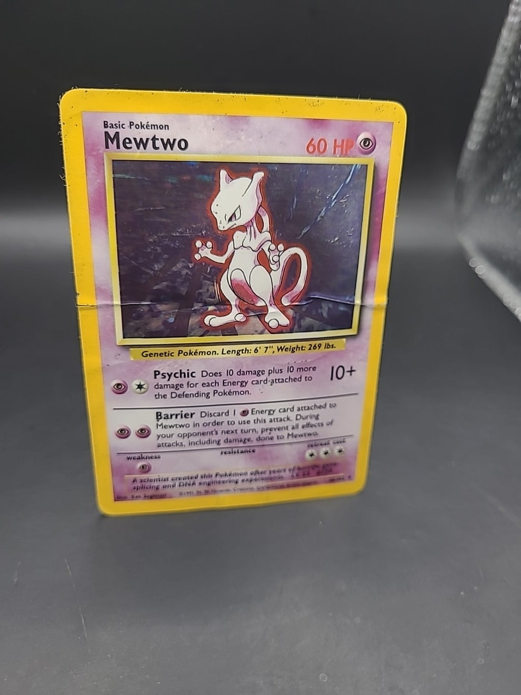 Mewtwo 10/102 Base Set Unlimited Holo Rare - Pokémon TCG - HP - Very Very Poor 