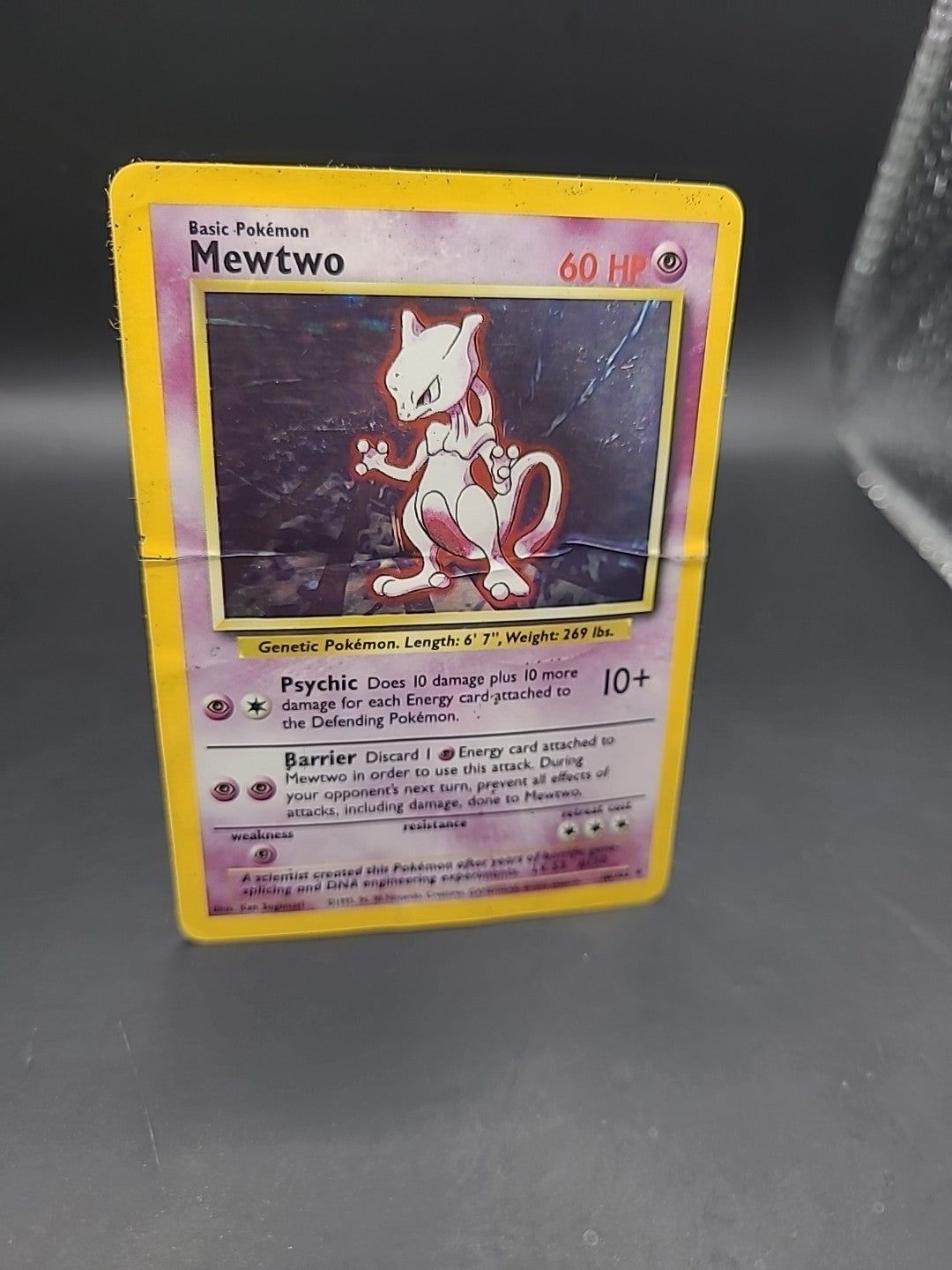 Mewtwo 10/102 Base Set Unlimited Holo Rare - Pokémon TCG - HP - Very Very Poor 