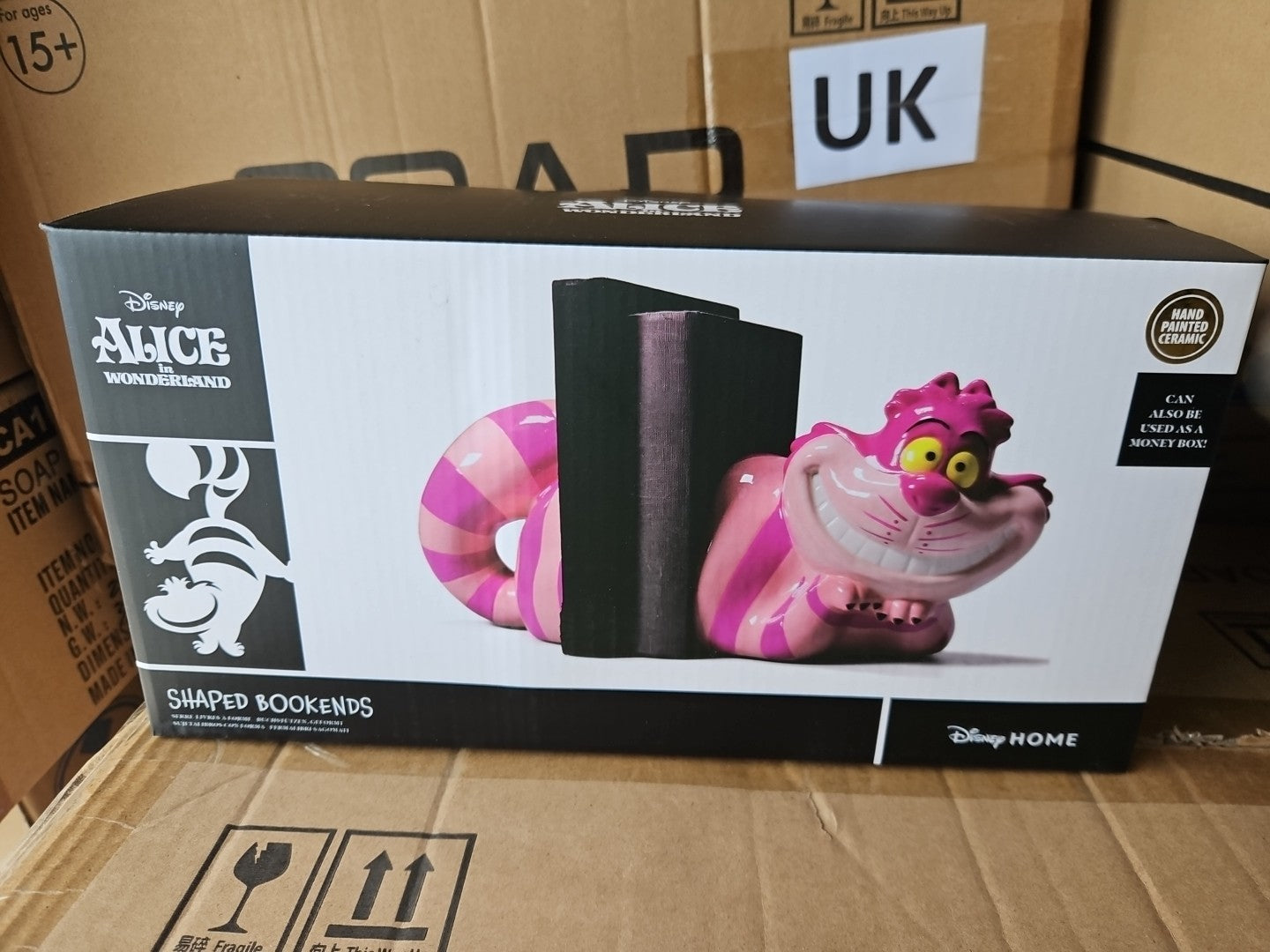Half Moon Bay Disney Alice In Wonderland Cheshire Cat Shapes Bookends Money Box