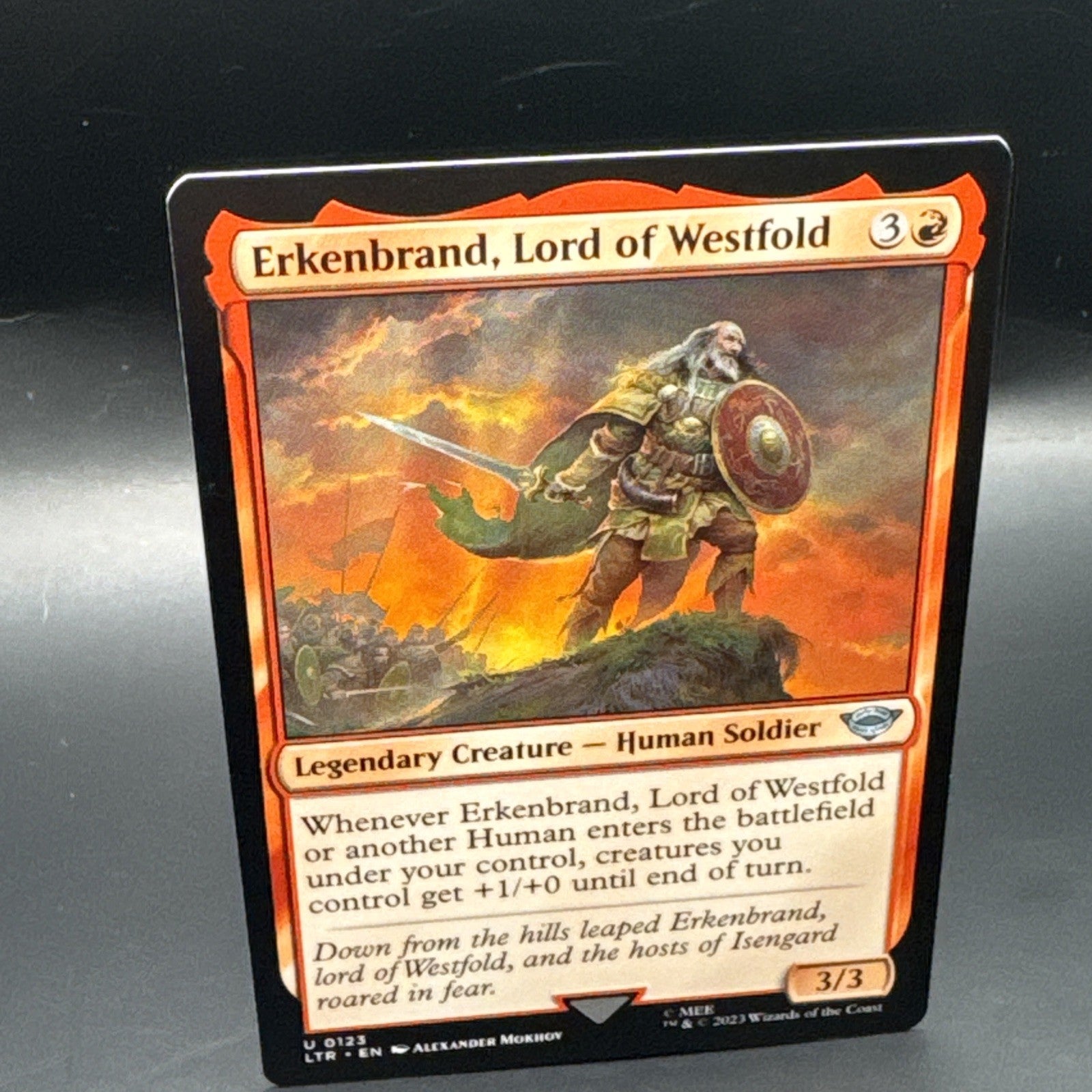 MTG Erkenbrand, Lord of Westfold (Foil) U0123 Lord of the Rings + 1 Regular Card