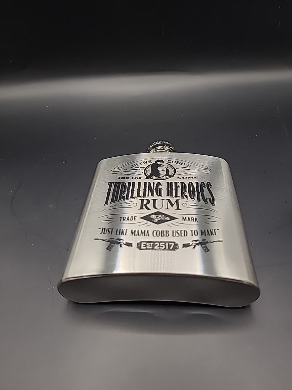 Firefly Stainless Steel 6 oz Hip Flask Jayne Thrilling Heroics QMX