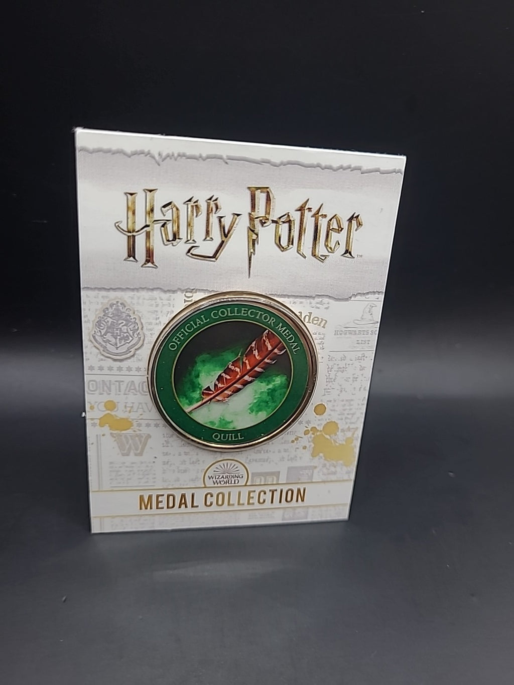 Harry Potter Official Medal Collection GREEN QUILL