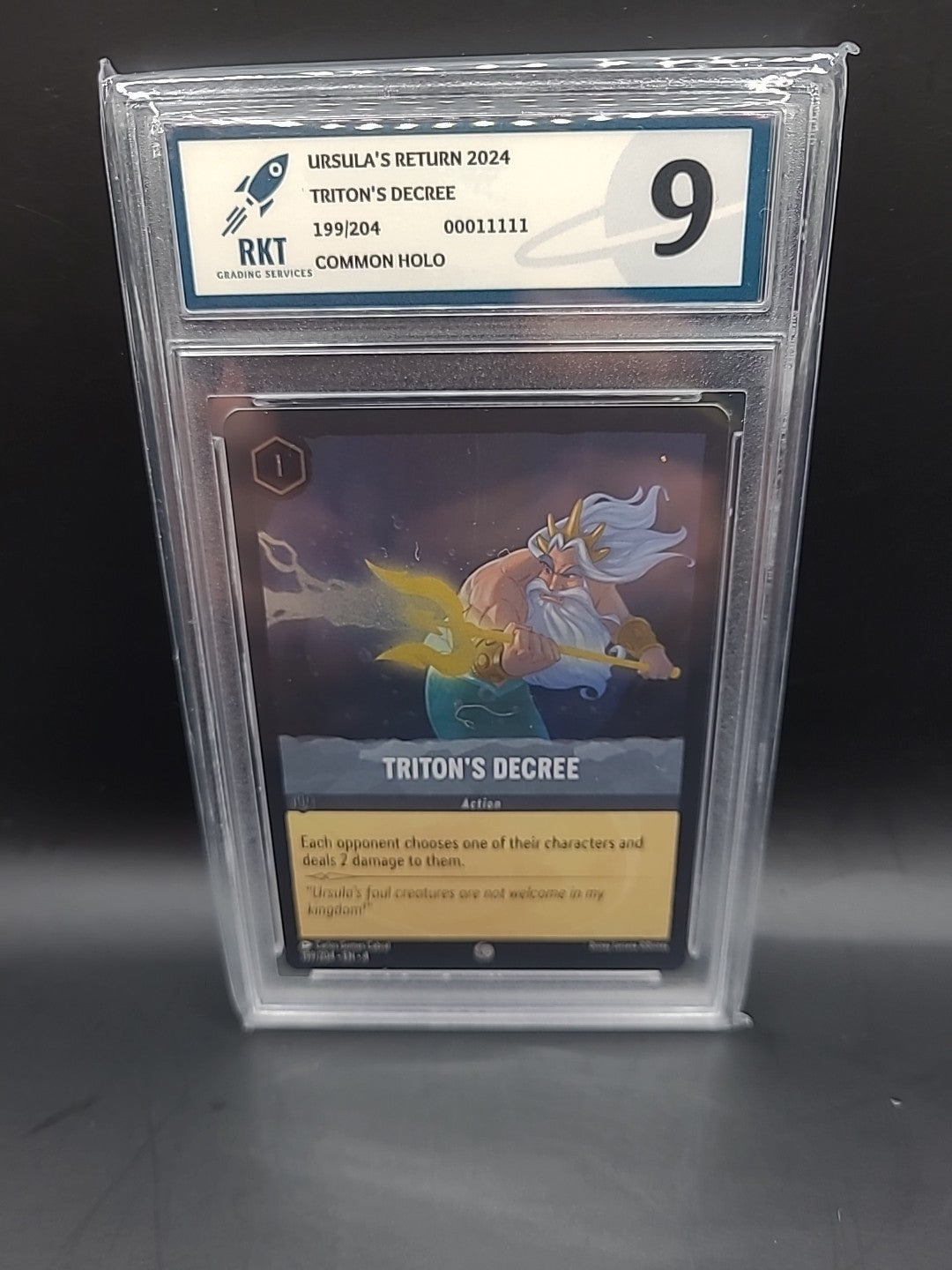 Graded Disney Lorcana - Ursula’s Return - Triton's Decree - 199/204 FOIL RKT 9
