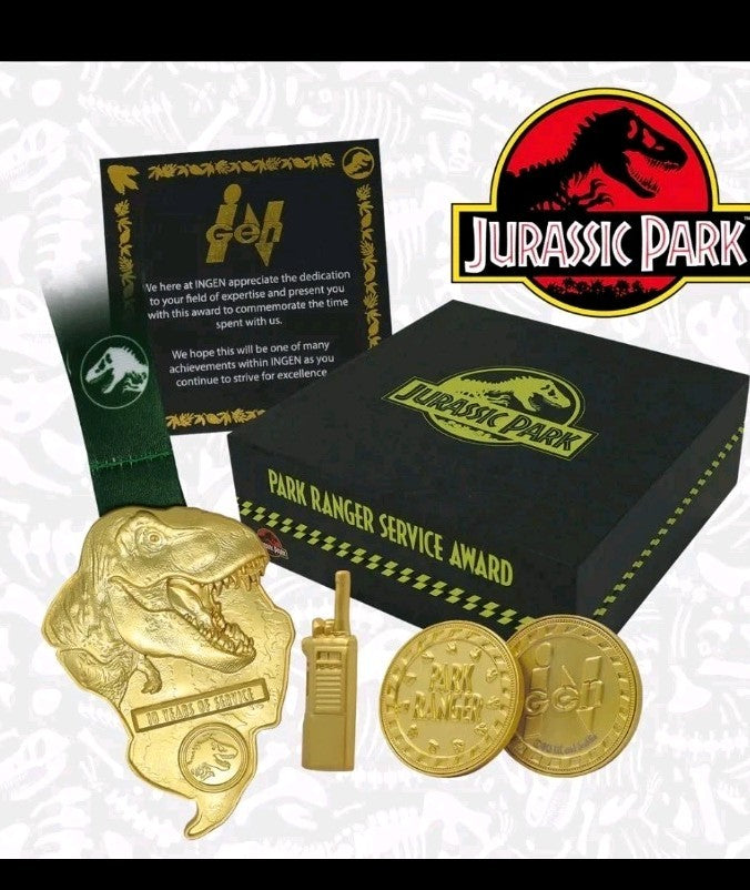 Jurassic Park 'Park Ranger Service Award' Limited Edition Only 1,993 Worldwide