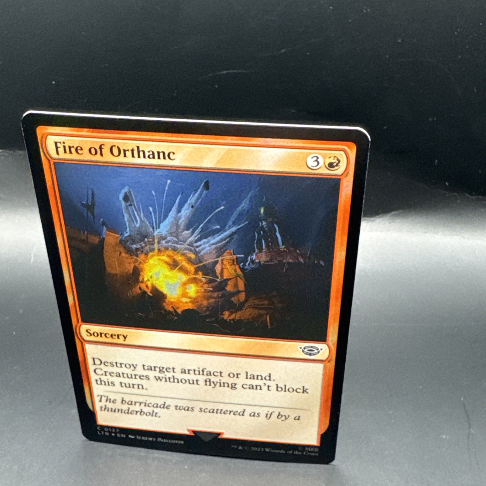 Fire of Orthanc C0127 Common Foil Lord of the Rings MTG + 1 Regular Card