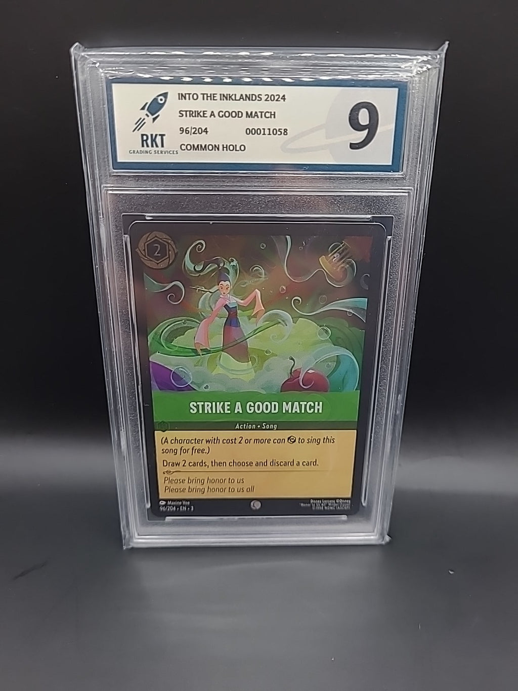 Disney Lorcana- into the inklands- Holo -96/204- Strike a good match RKT 9