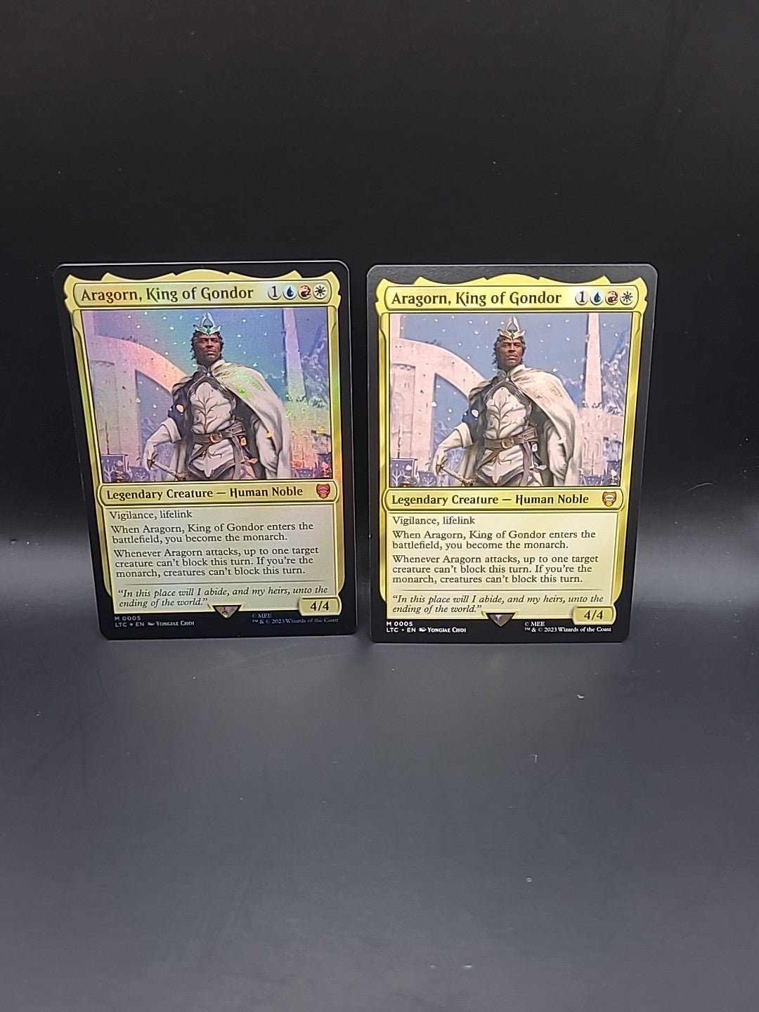 M 0005 Foil & Regular ARAGORN, KING OF GONDOR - Lord of the Rings - MTG 