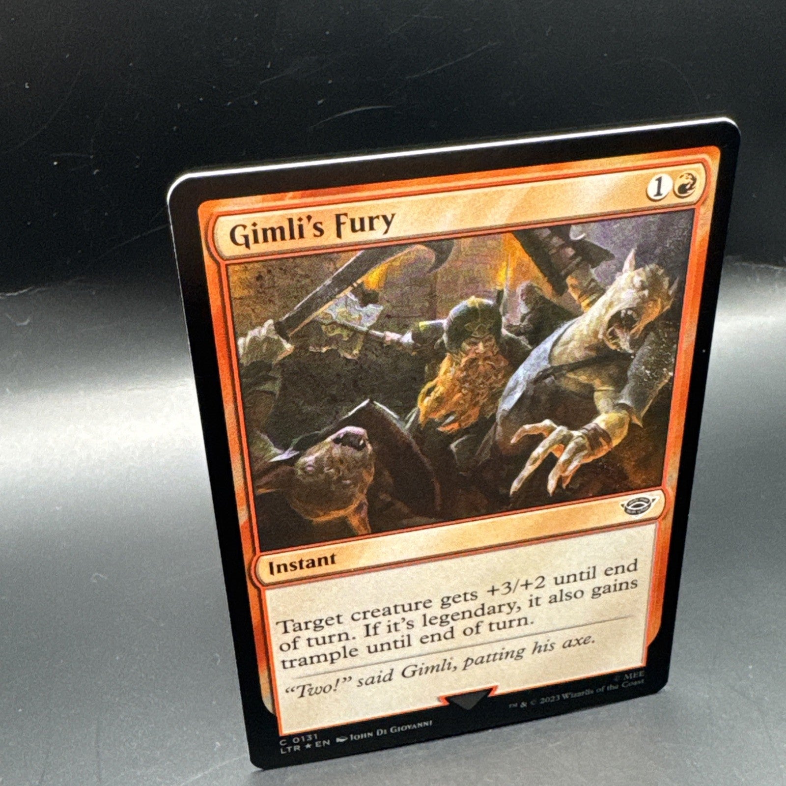 MTG Gimli's Fury (FOIL) C0131 Lord of the Rings + 1 Regular Card