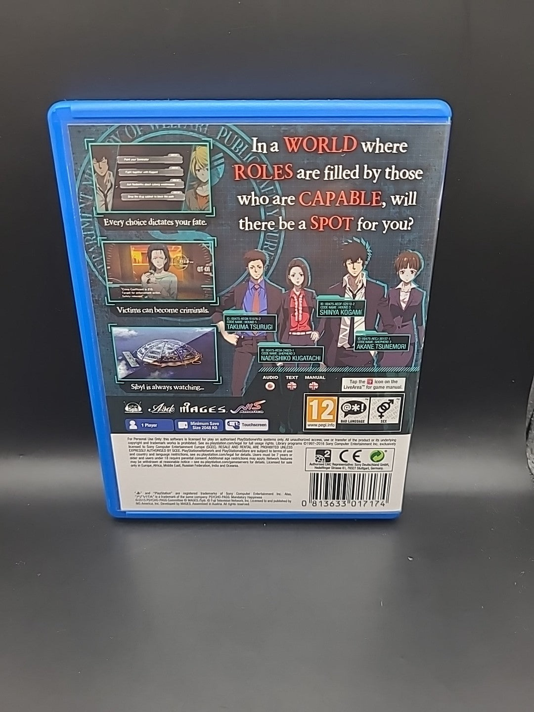 Psycho-Pass Mandatory Happiness - Sony PlayStation PS Vita - Action Video Game