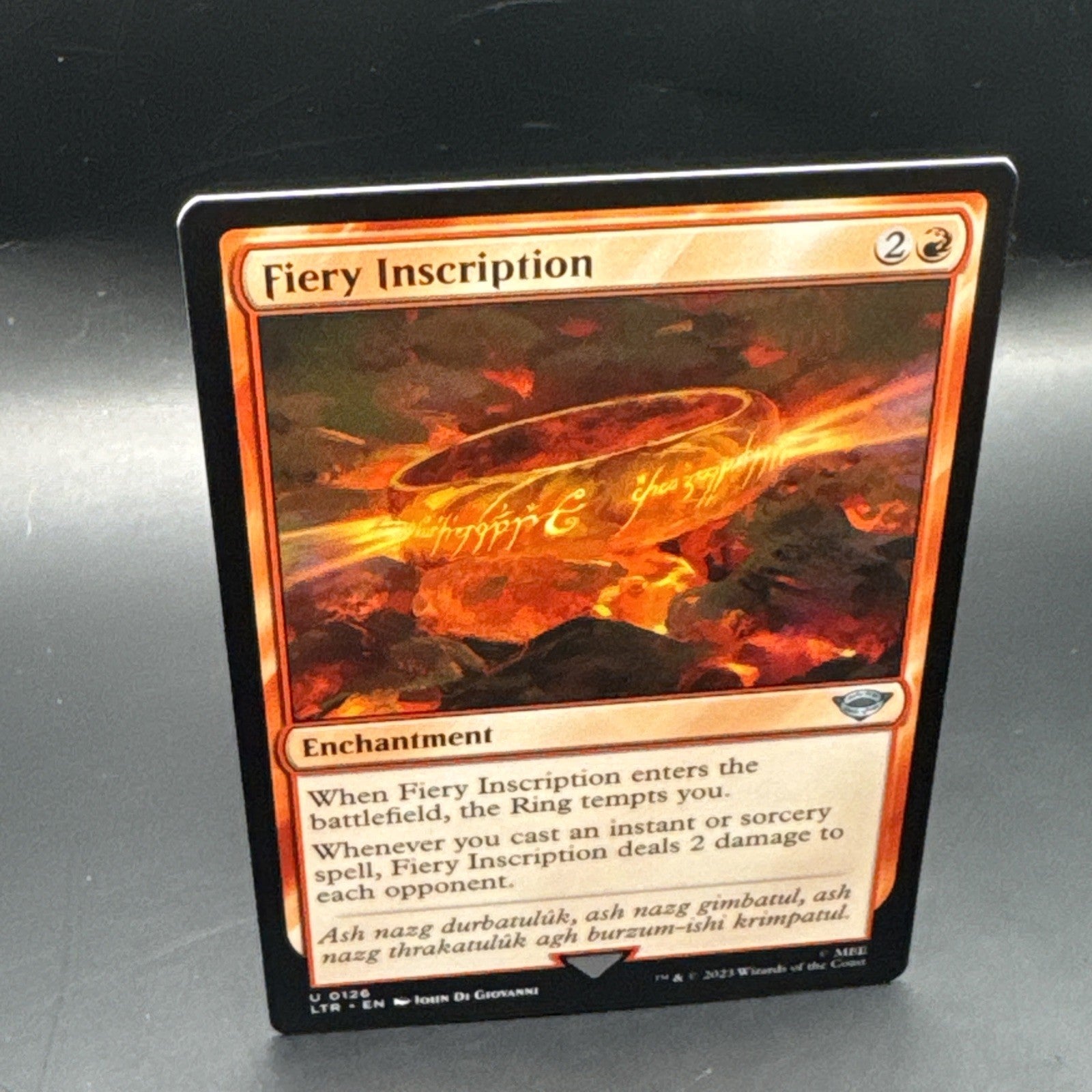 MTG Fiery Inscription (FOIL) U0126 Lord of the Rings + 1 Regular Card